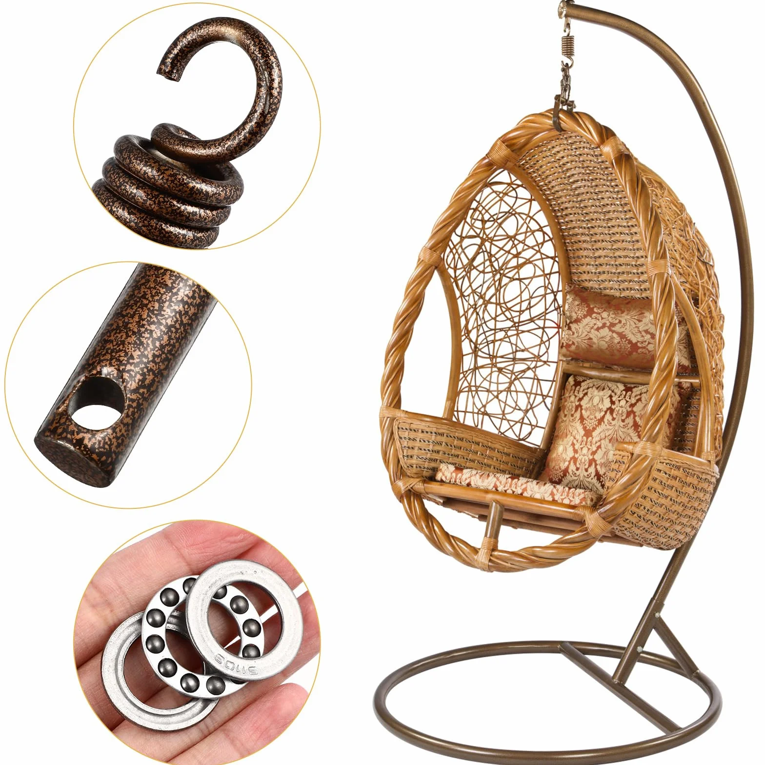 Cabilock Kit de Suspension Robuste pour Chaise Hamac avec Ressort Accessoires Intérieur Extérieur