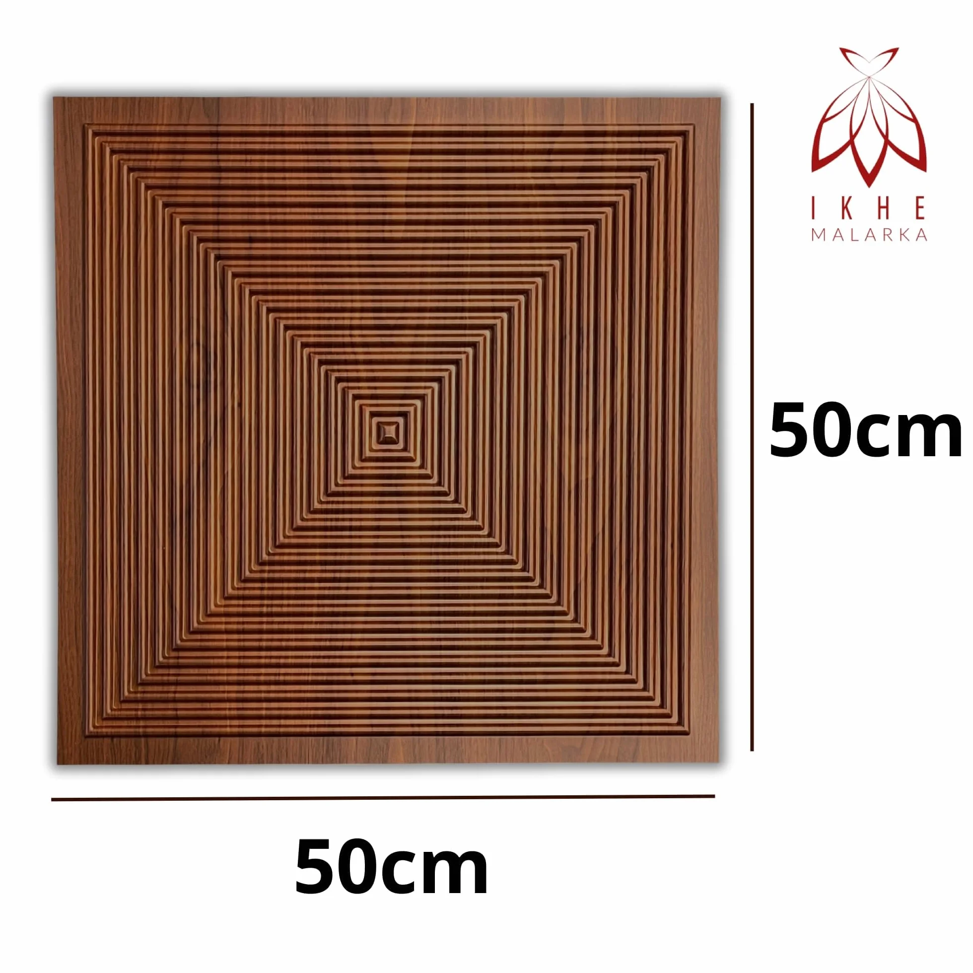 Lot de 8 panneaux en plastique, PVC, 2 m², aspect 3D, 50 x 50 cm, pour mur, plafond, effet bois, marron D182