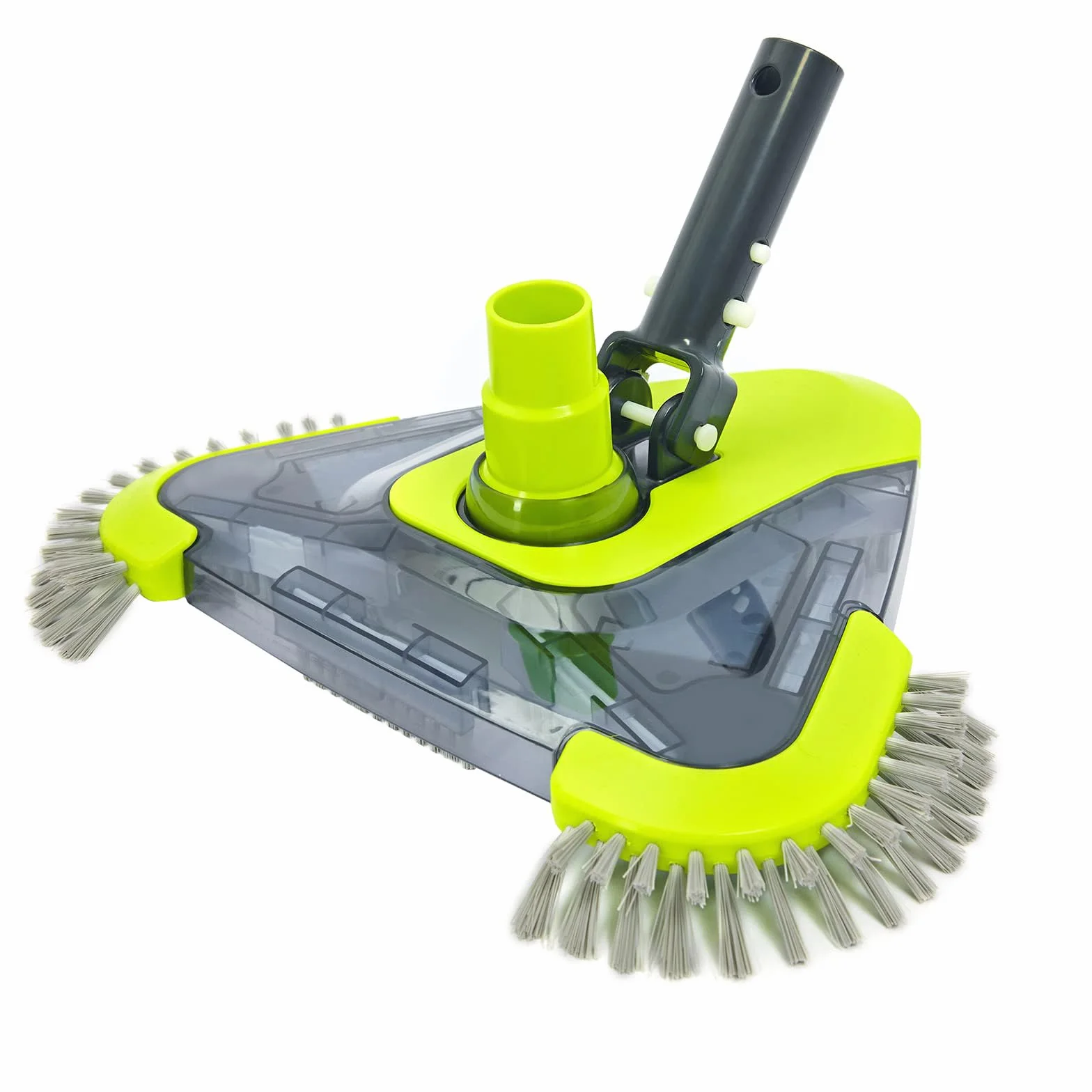 Sepetrel Tête d'aspirateur de piscine triangulaire avec brosse latérale et adaptateur rotatif universel