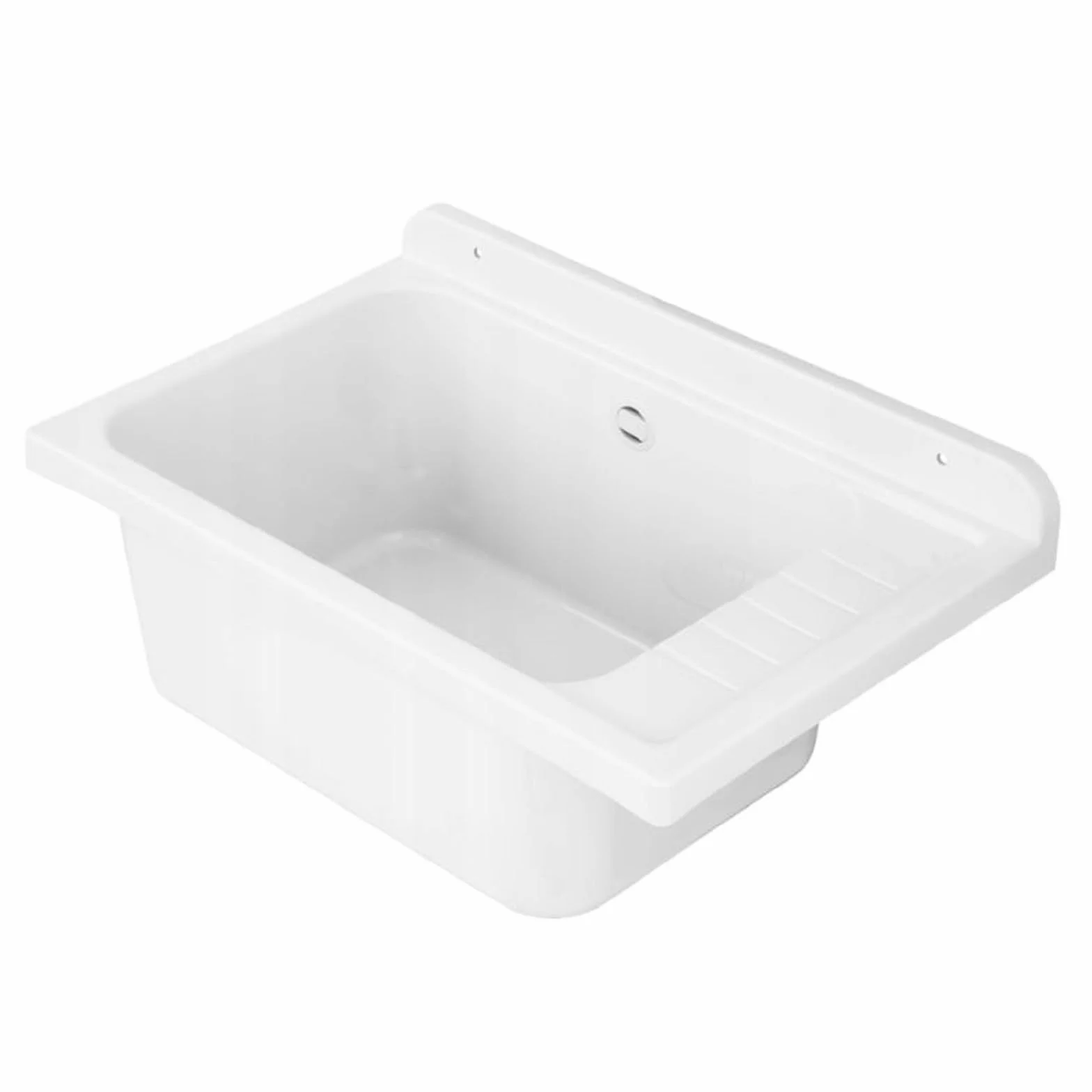 Bassin de vidage Évier Lavabo Bac à laver extérieur Blanc