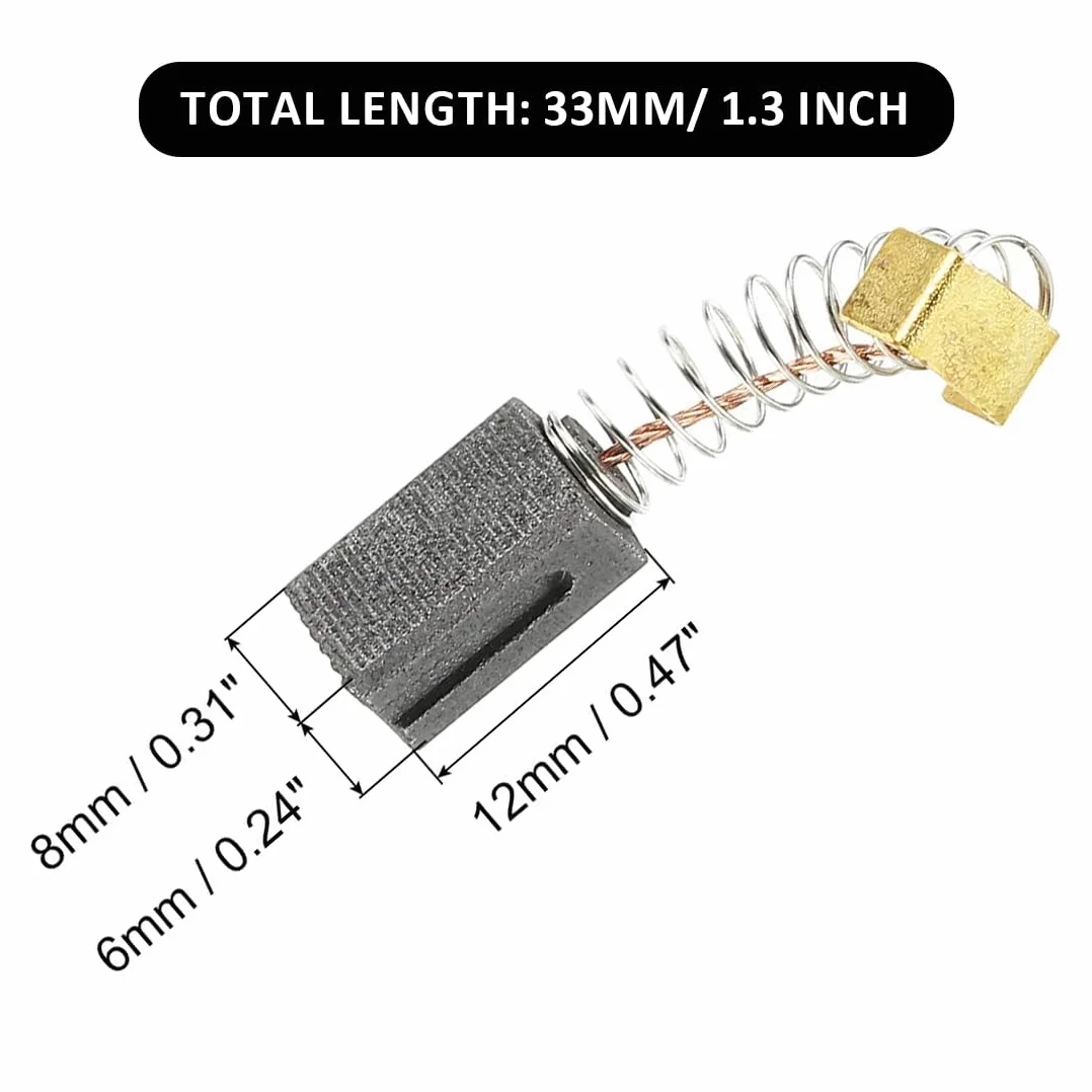 Balais de Carbone pour Moteurs, balais de Carbone pour Moteurs d'outils électriques (6 * 9 * 12 mm)