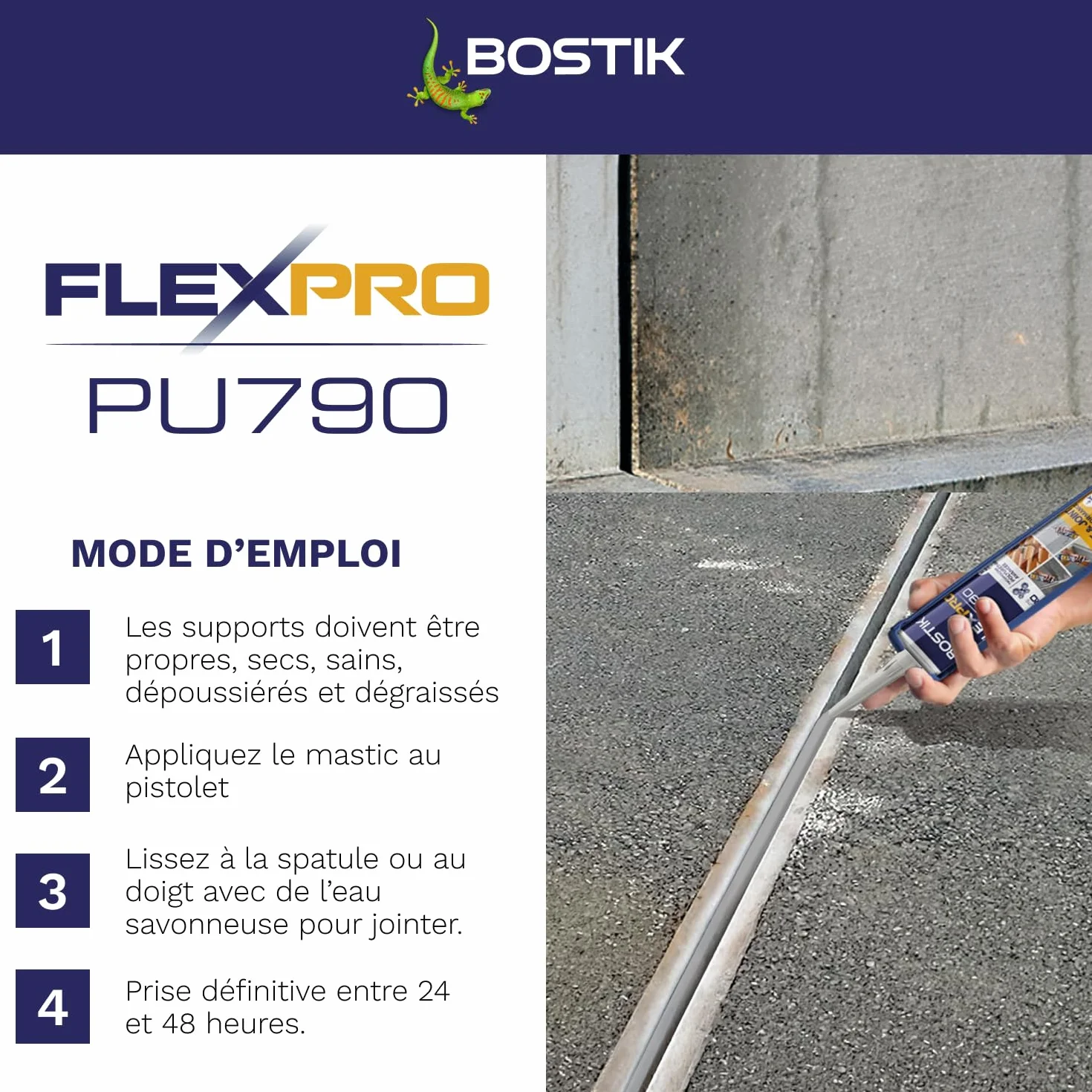 Bostik Colle Flexpro PU 790 Gris – Mastic Colle et Jointe Multi-Usages – Tous Matériaux – Intérieur/Extérieur et Milieux Humides – Formule Polyuréthane Haute Performance – 300 ml