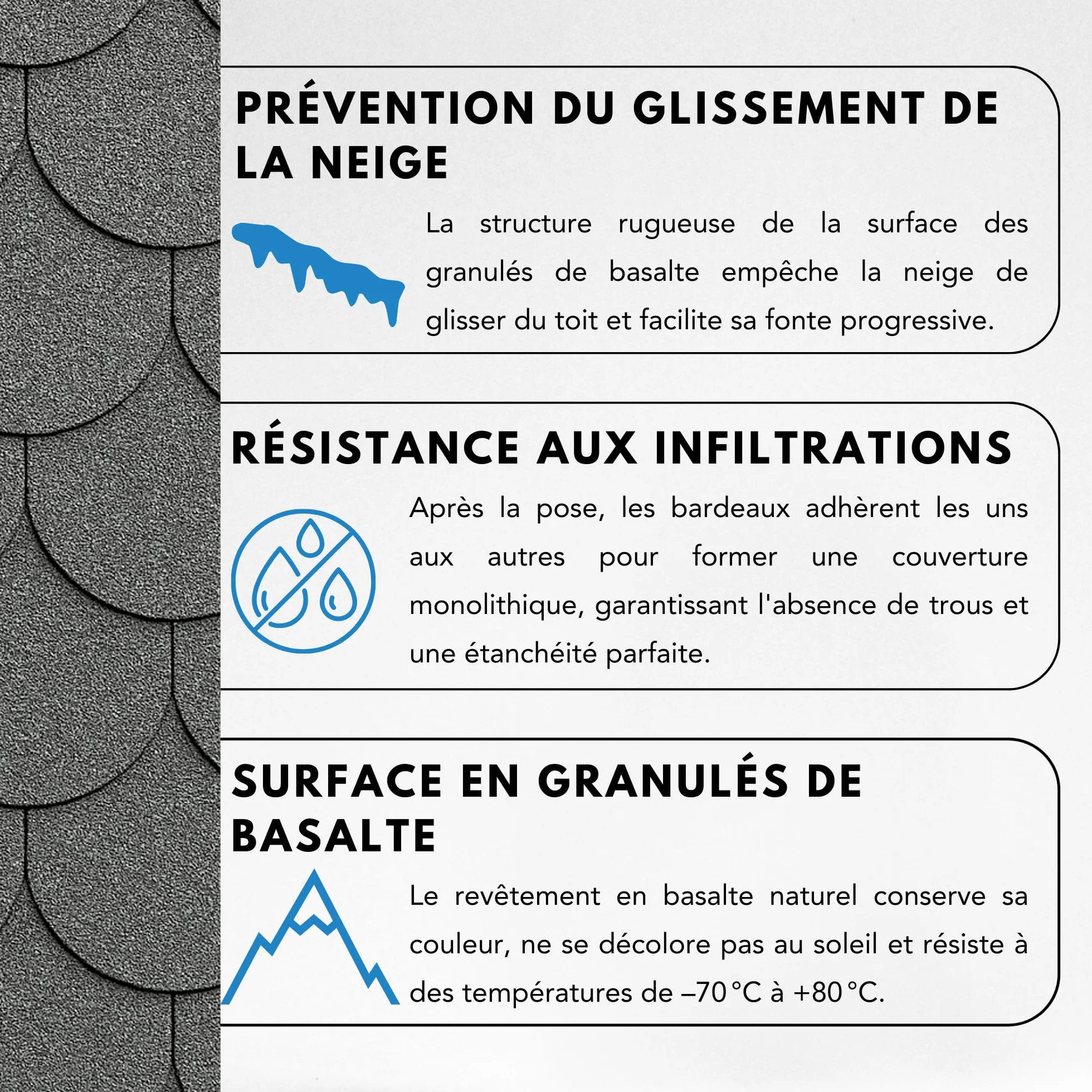 Lot de bardeaux bitumineux Timbela Beaver B-GREY - couleur gris, revêtement de toiture en bitume pour abri de jardin