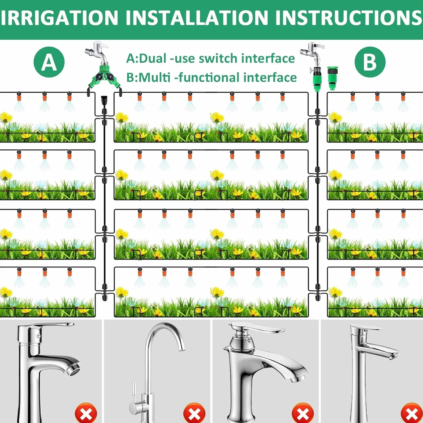 Kit Arrosage Goutte à Goutte 281 Pièces 45M +15M Tuyau pour Jardin Potager Pelouse