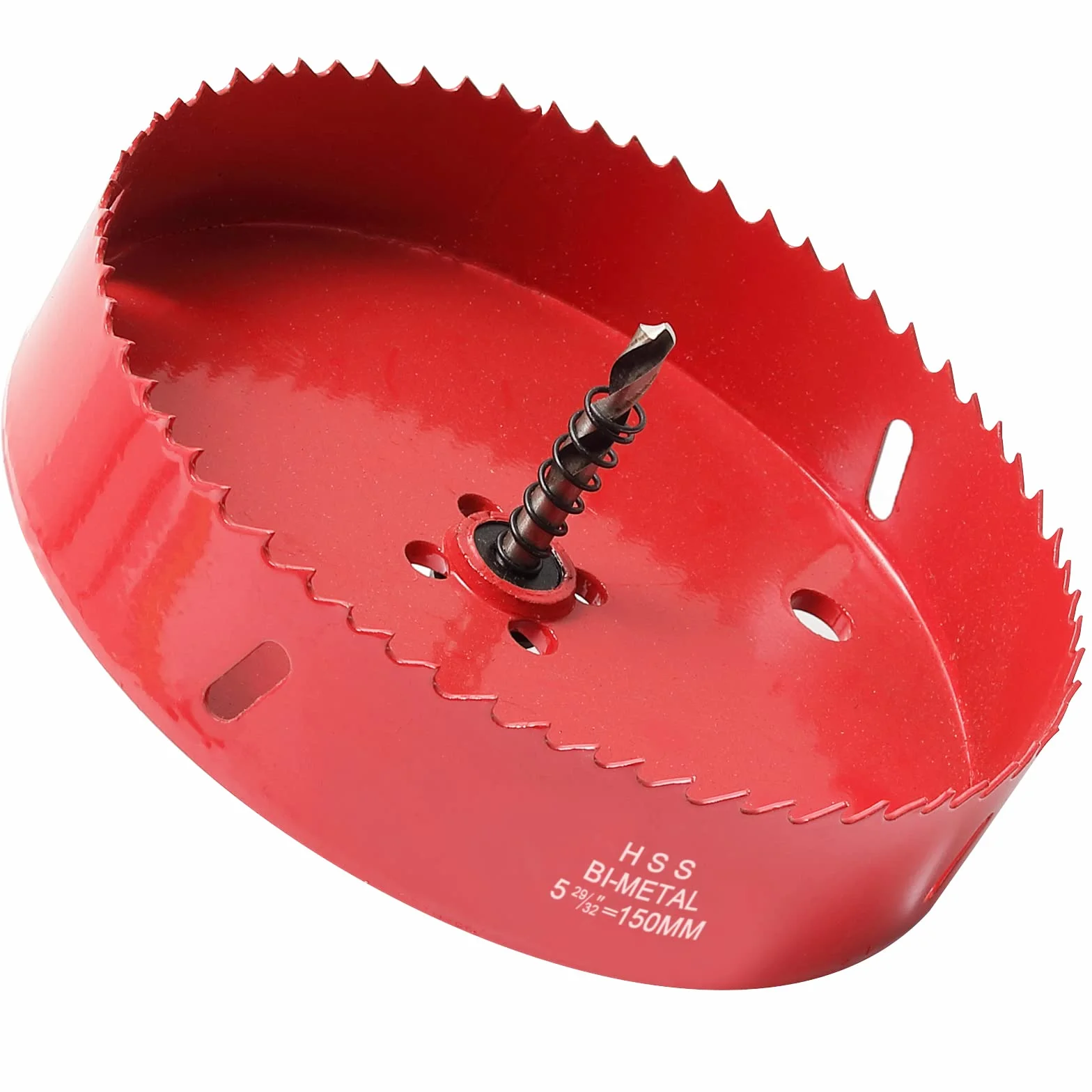 Scie Cloche Bi-métal 150 mm, M42 HSS Bimétallique Scie Trèpan avec Foret de Centrage pour Robuste Perceuse à Percer pour Fer, Aluminium, Bois, Cloison Sèche, Tuyau, Panneau de Fibres de Bois/Rouge