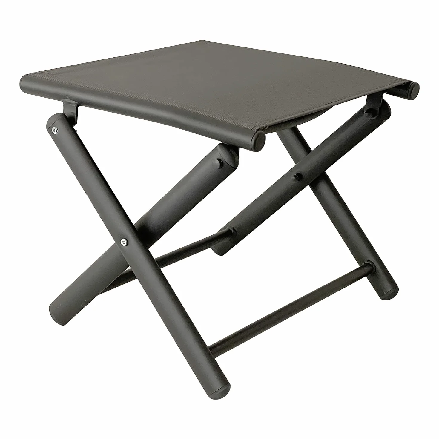 Repose-pieds de jardin pliable en métal résistant aux intempéries anthracite/gris