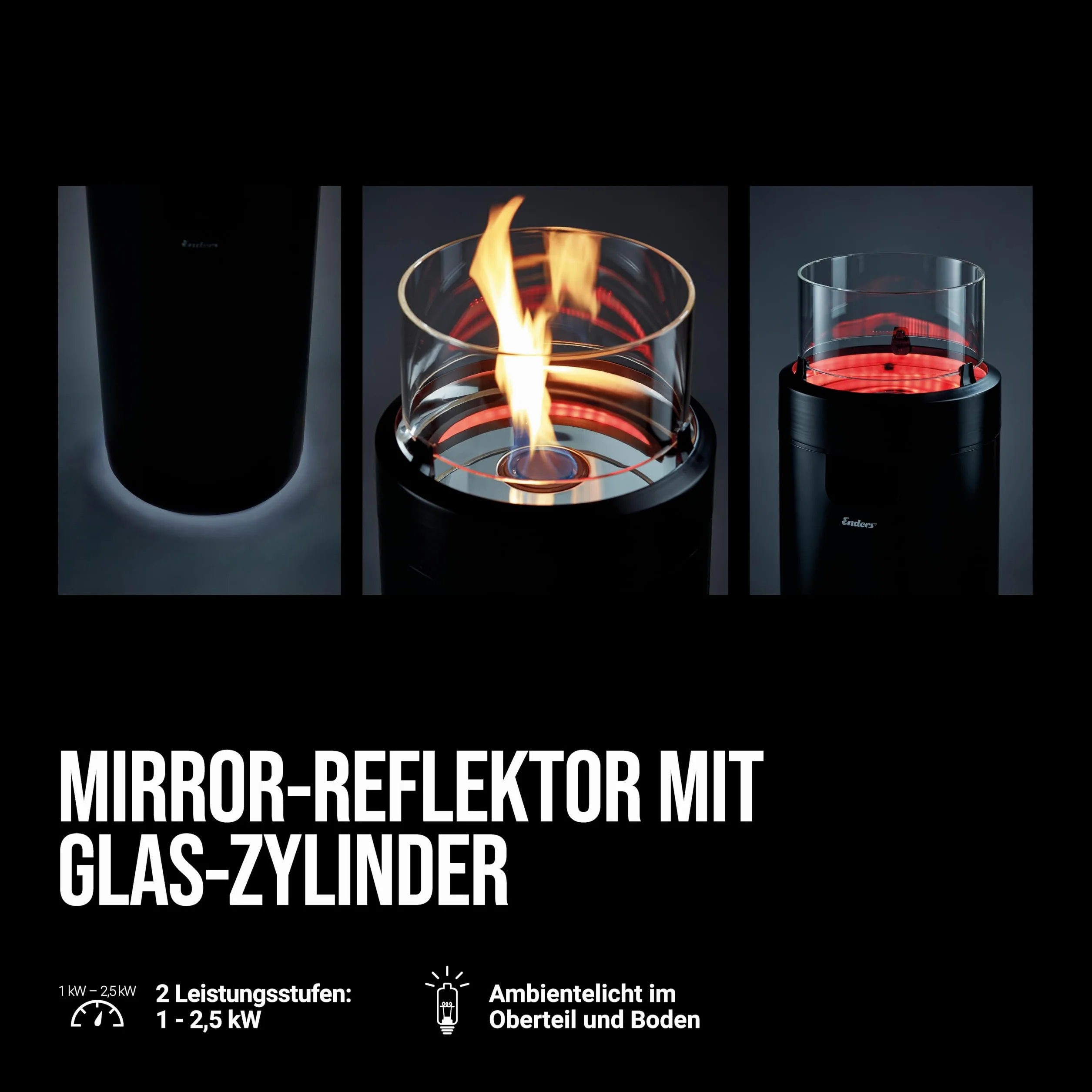 Enders Nova LED M 5600 Brasero de terrasse à gaz avec éclairage ambiant et brûleur Eco Green
