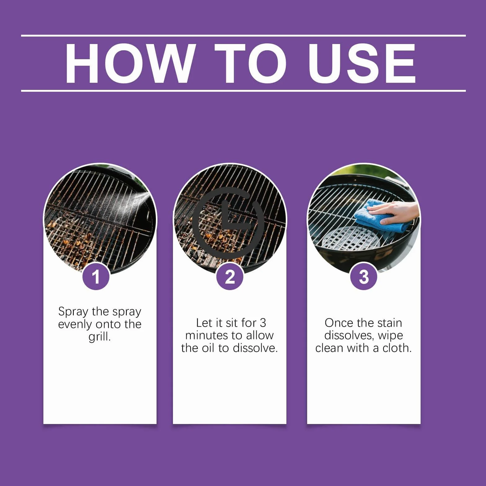 Heavy-Duty Grill Degreaser Spray BBQ Cleaner for Smoker Grease Stains