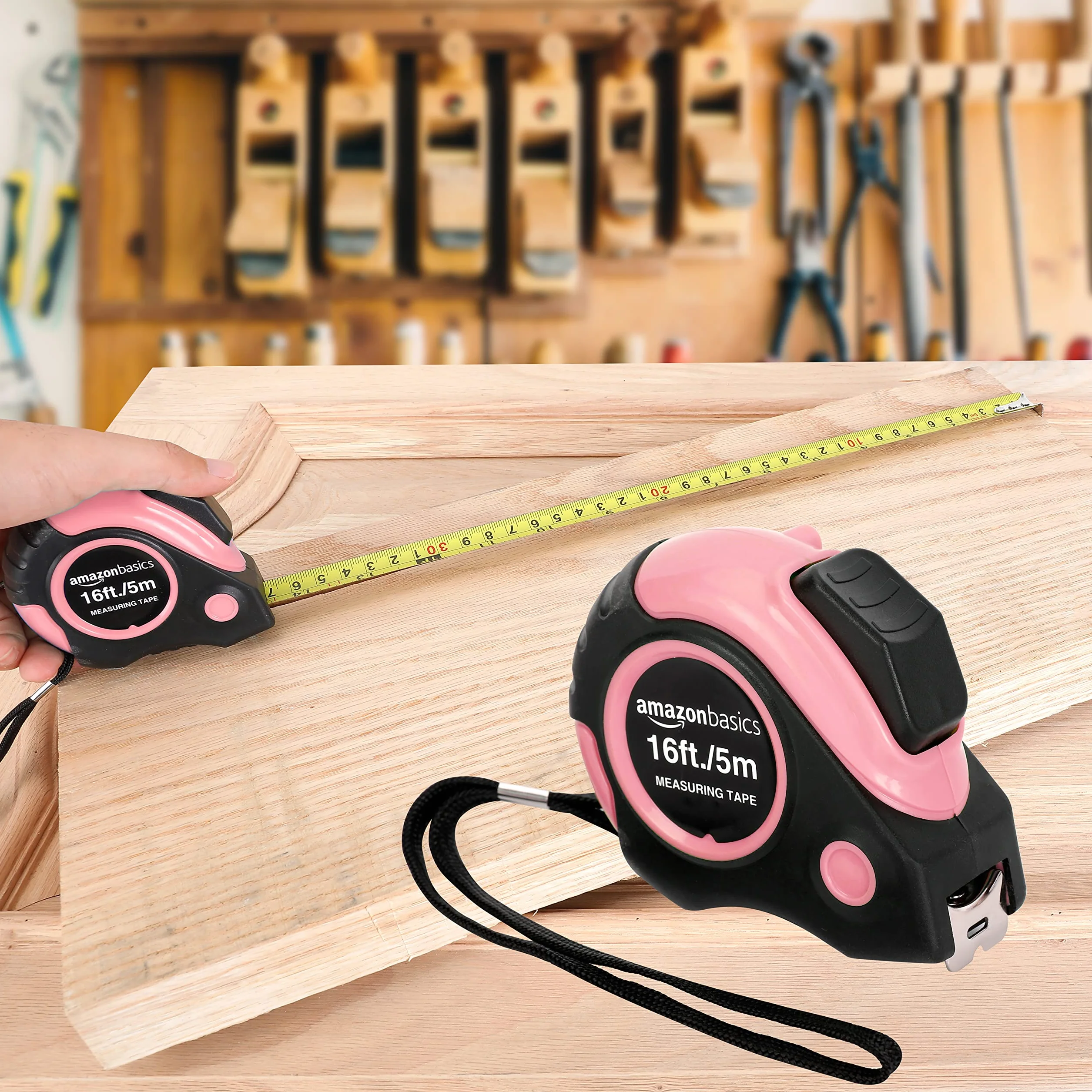 Amazon Basics Mètre ruban 5 m rose