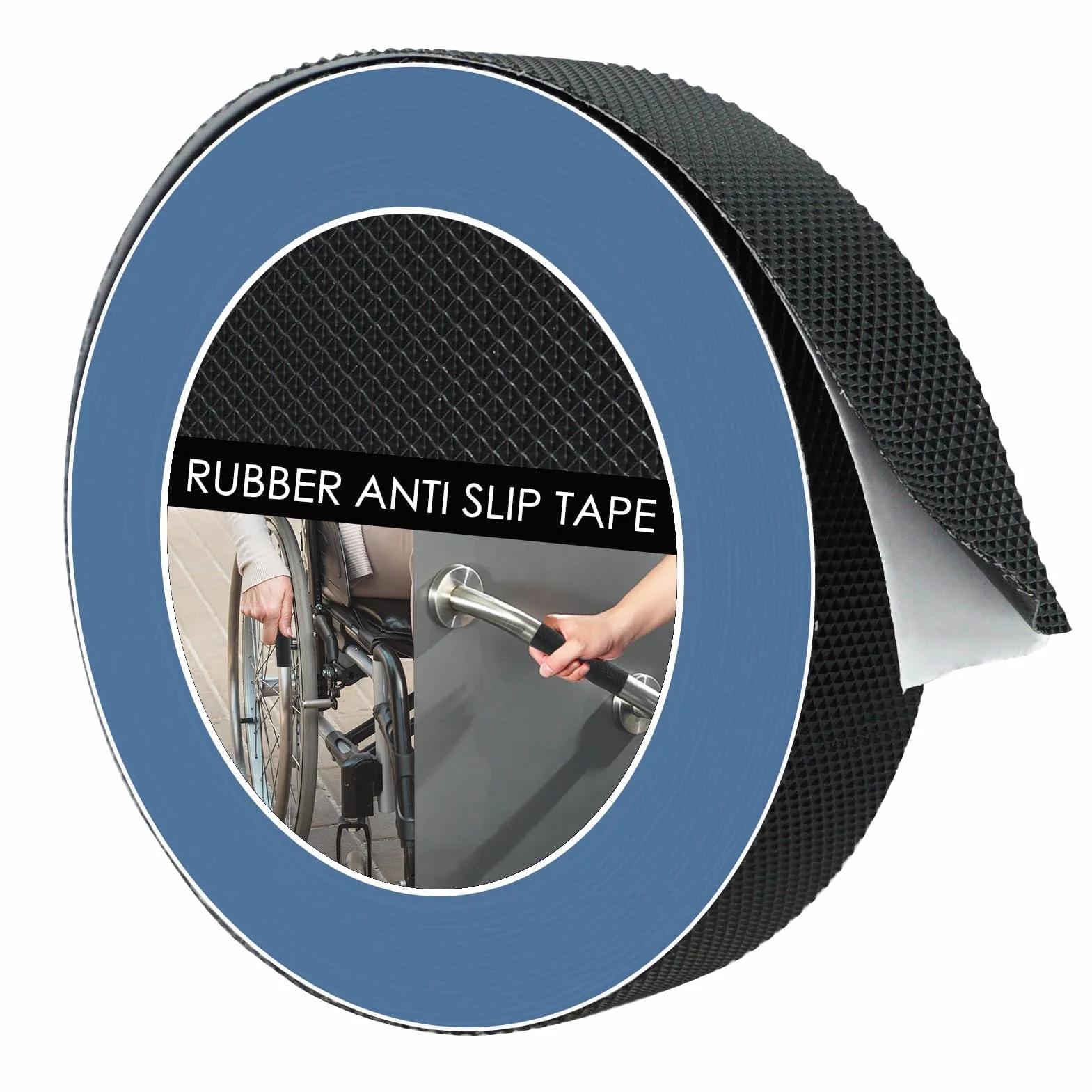 Ruban adhésif en caoutchouc solide, antidérapant, imperméable, pour outils et projets de bricolage, texture améliorée (noir, 2,5 cm x 5 m)