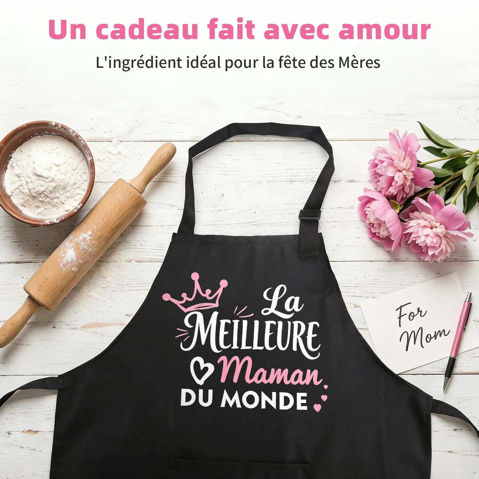 Personnalisé Tablier De Cuisine Femme Cadeau Anniversaire Maman Fete Des Meres Barbecue BBQ