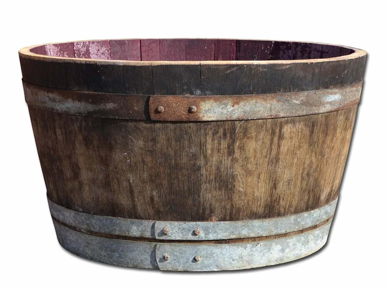 Temesso Demi-tonneau de vin en Bois de chêne Bac à Fleurs Mini étang Rustique