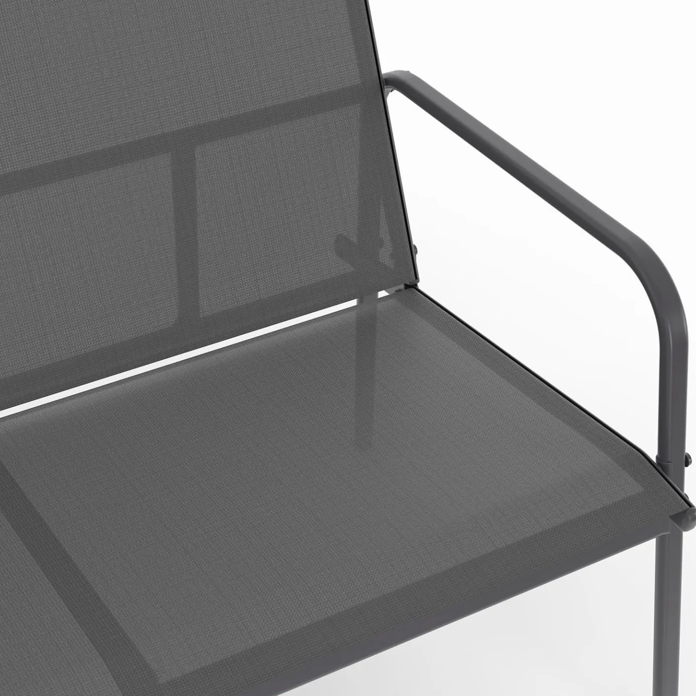 Salon de Jardin TOLEDE 4 Places Canapé Fauteuils Table Gris Anthracite
