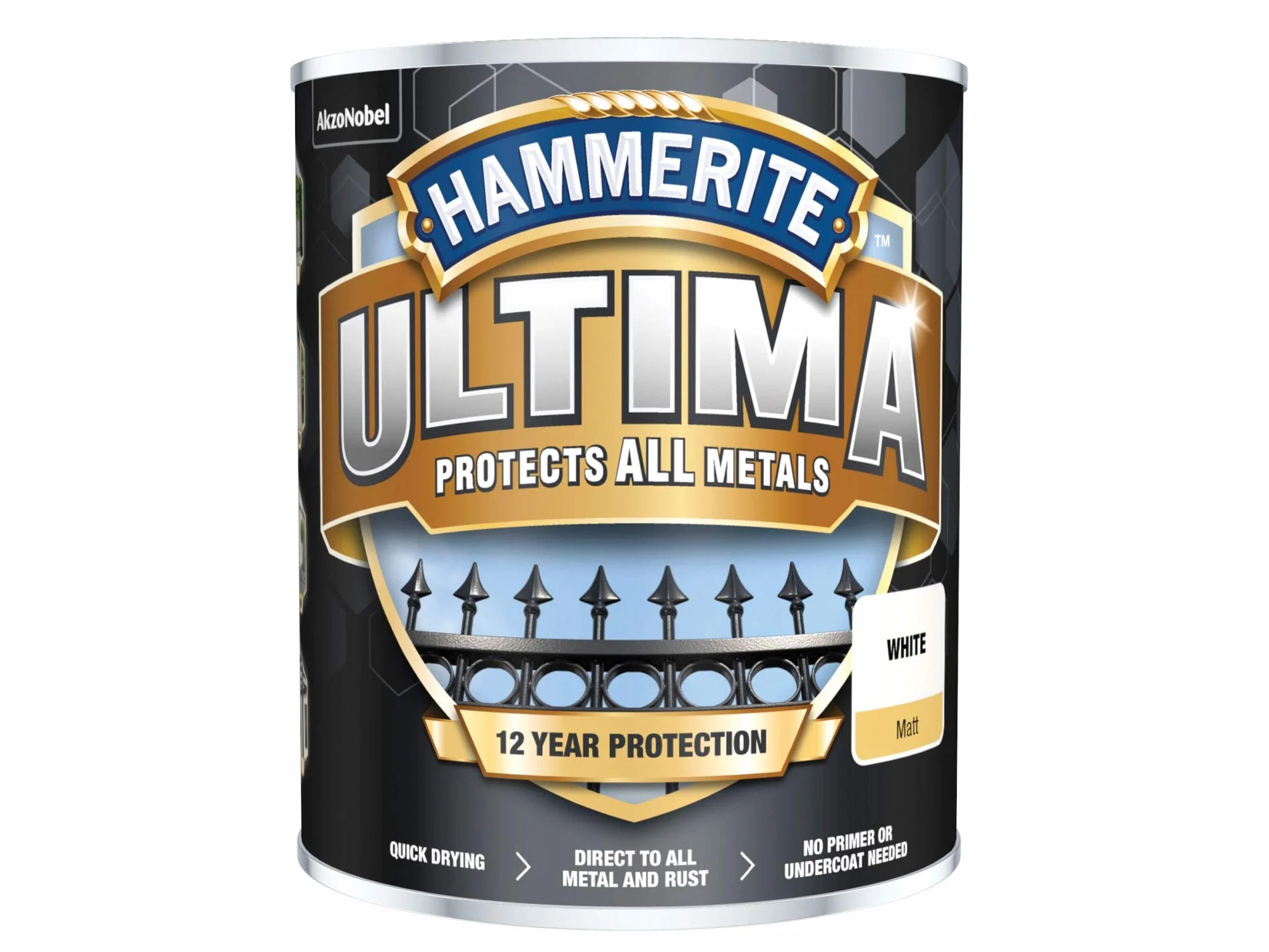 Hammerite Ultima Peinture mate pour métal Blanc 750 ml