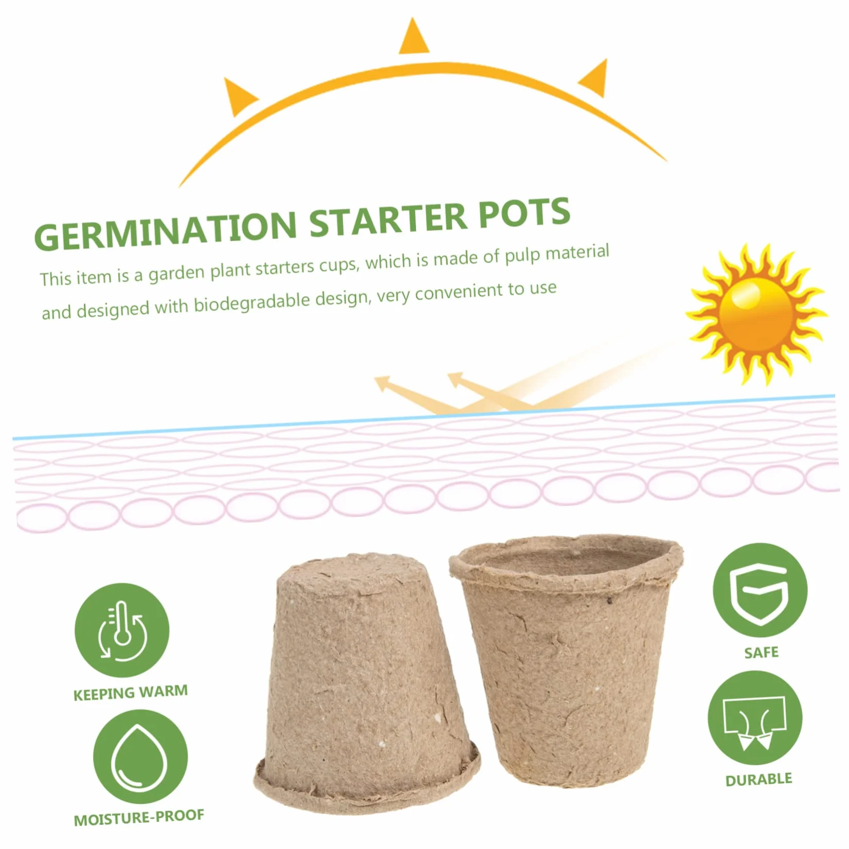 ORFOFE 40 pièces Pots de Semis Biodégradables Papier Pulp Ronds pour Jardinage