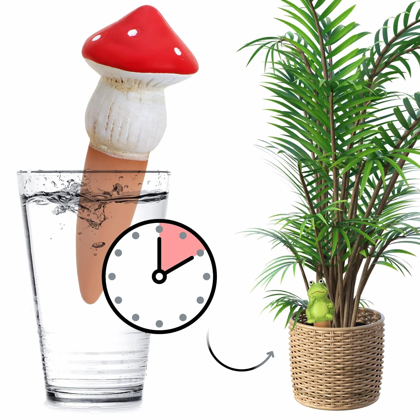 COM-FOUR® arrosage automatique plantes d'intérieur distributeur d'eau cônes d'argile hydrospikes 4 pièces