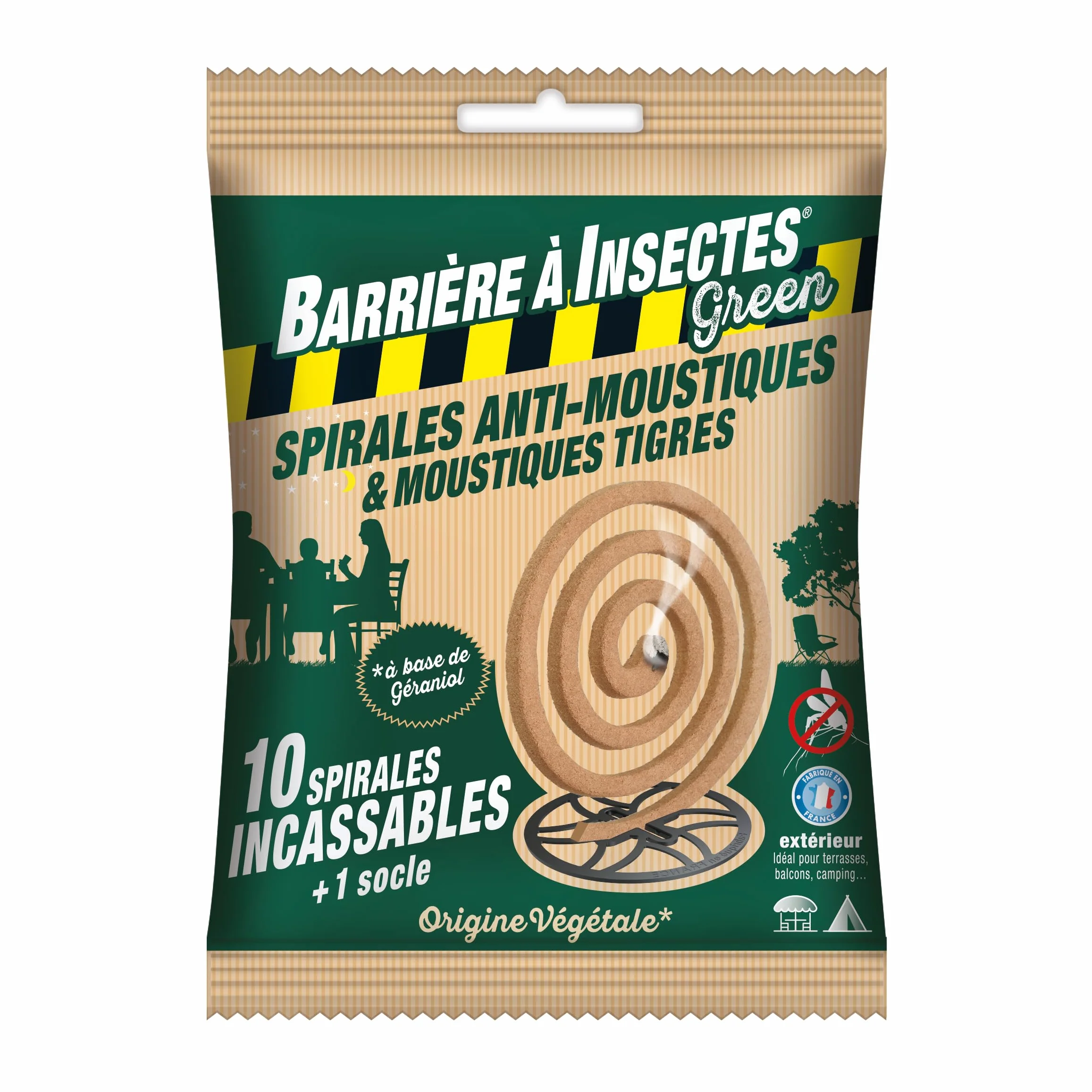 Green Anti-moustiques à Base de géraniol Sachet de 10 Spirales
