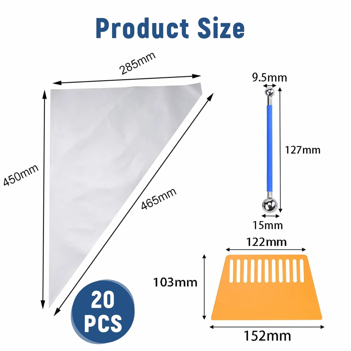 20 Pièce Sac de Mortier, Poche à Jointer, Sacs de Coulis Professionnels, 465x285x450 mm Sac de Scellant de Ciment, Sacs de Remplissage de Joints Sac à Coulis Maçonnerie pour Sceller et Joints