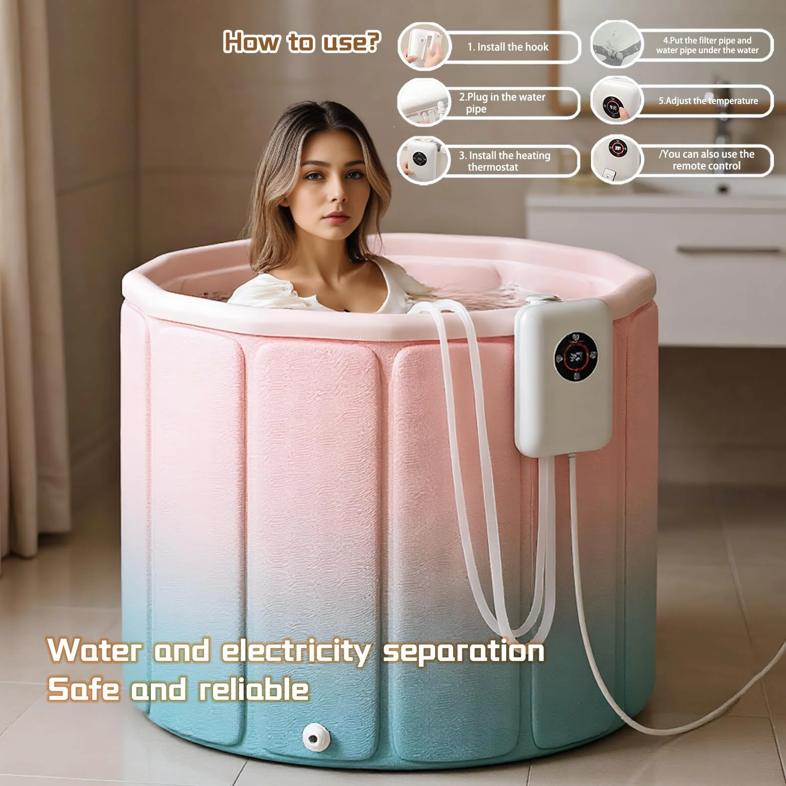 Chauffage pour Piscine Chauffe Eau, 8.6 x 5.8 x 2.9 inch Garde l'Eau Chaude