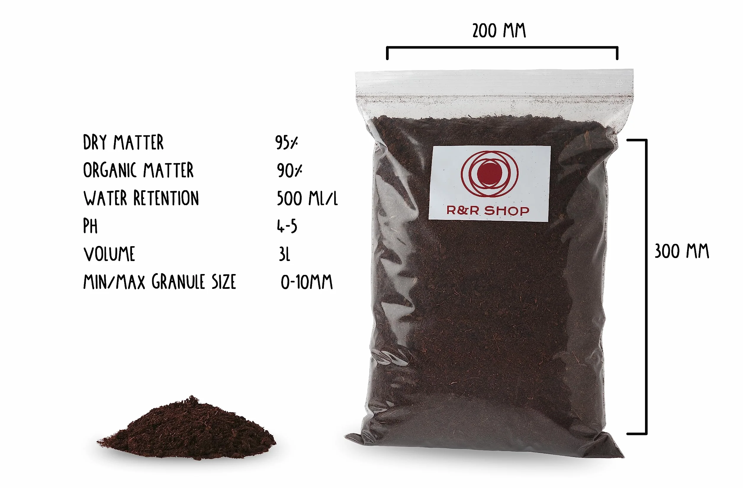 Tourbe Blonde Fine PH Bas Enrichir Sol Plantes Potager Pelouse 3L