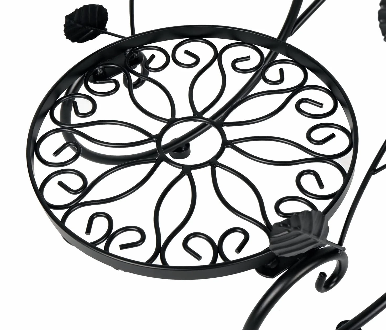 HLC-Noir Porte Pot 3 Etagere Support Jardin en Metal Fer
