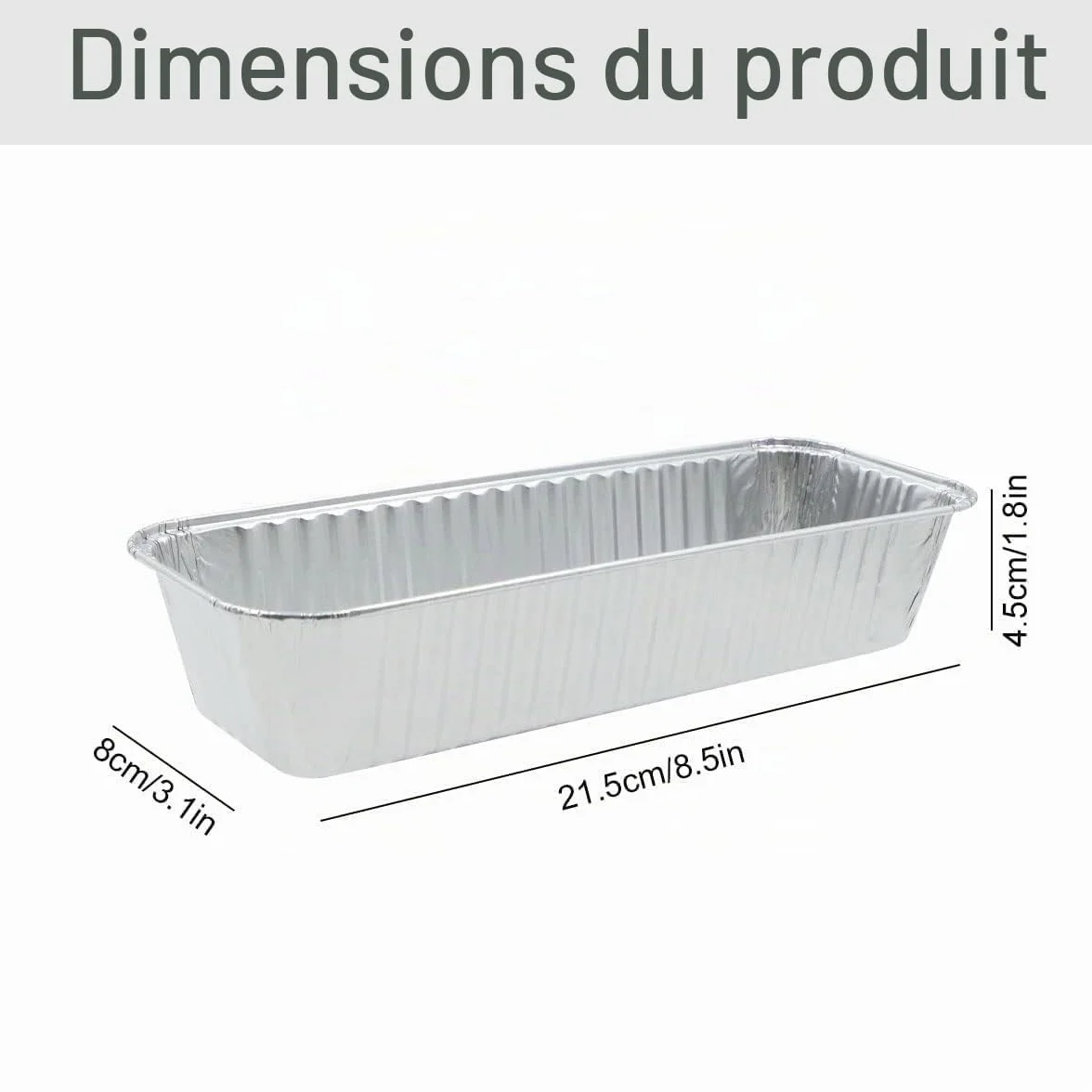 Barquettes Aluminium Barbecue Lot de 25 21,5 x 7,8 x 4,3 cm Ramequins Aluminium pour Cuisine