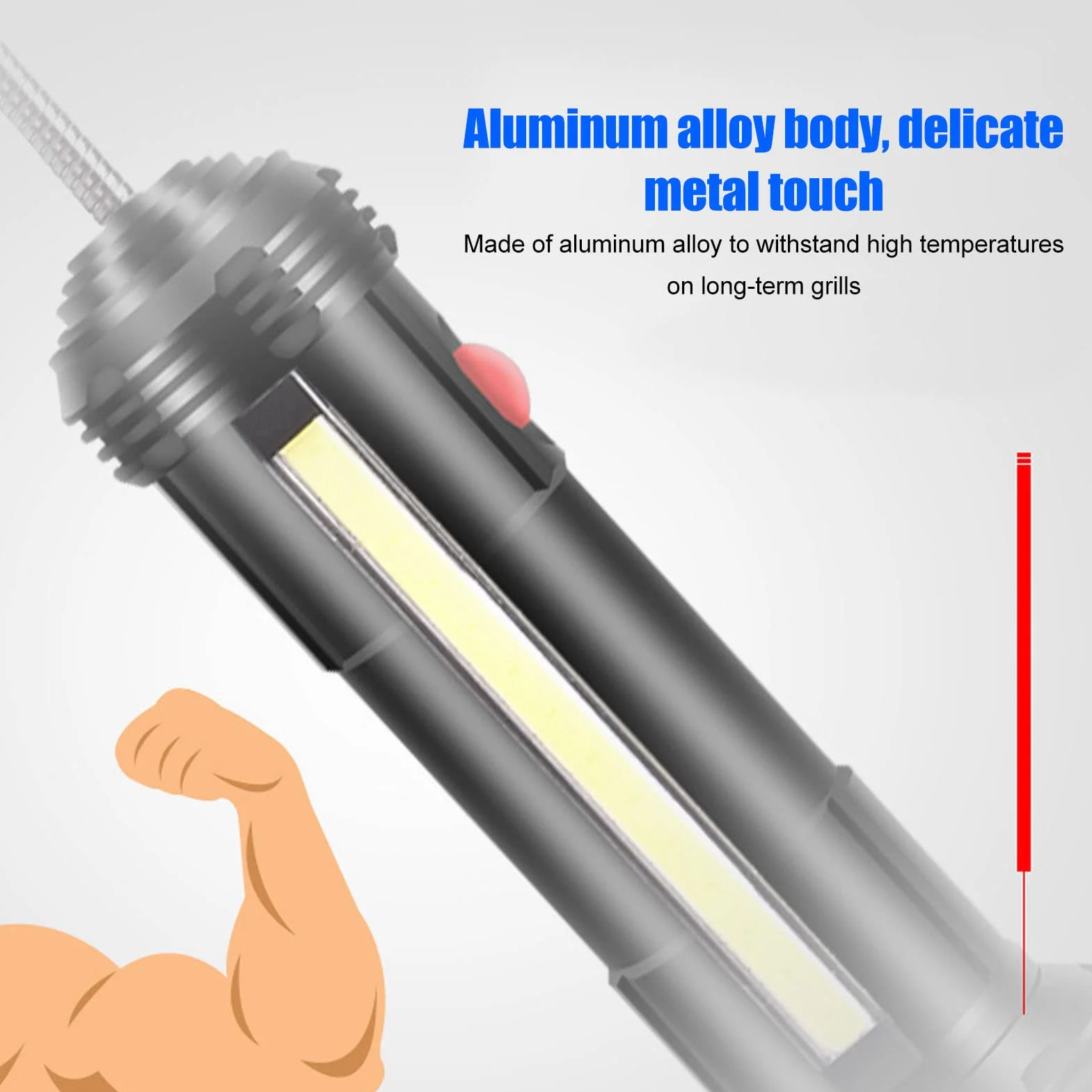 Lampe de Barbecue Magnétique LED avec Col Flexible, Éclairage pour Grill BBQ, Accessoires Camping Extérieur