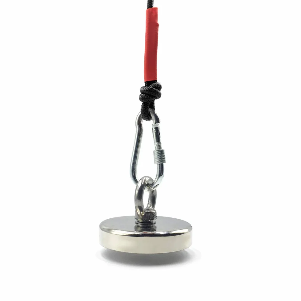 UTOMAG Corde en Nylon avec 2 Fermoir à Ressort - Corde Tressée de 20 Mètres, Multifonctionnelle pour la Pêche Magnétique, la Fixation de Charges et Le Séchage du Linge (Diamètre 6mm, Noir)
