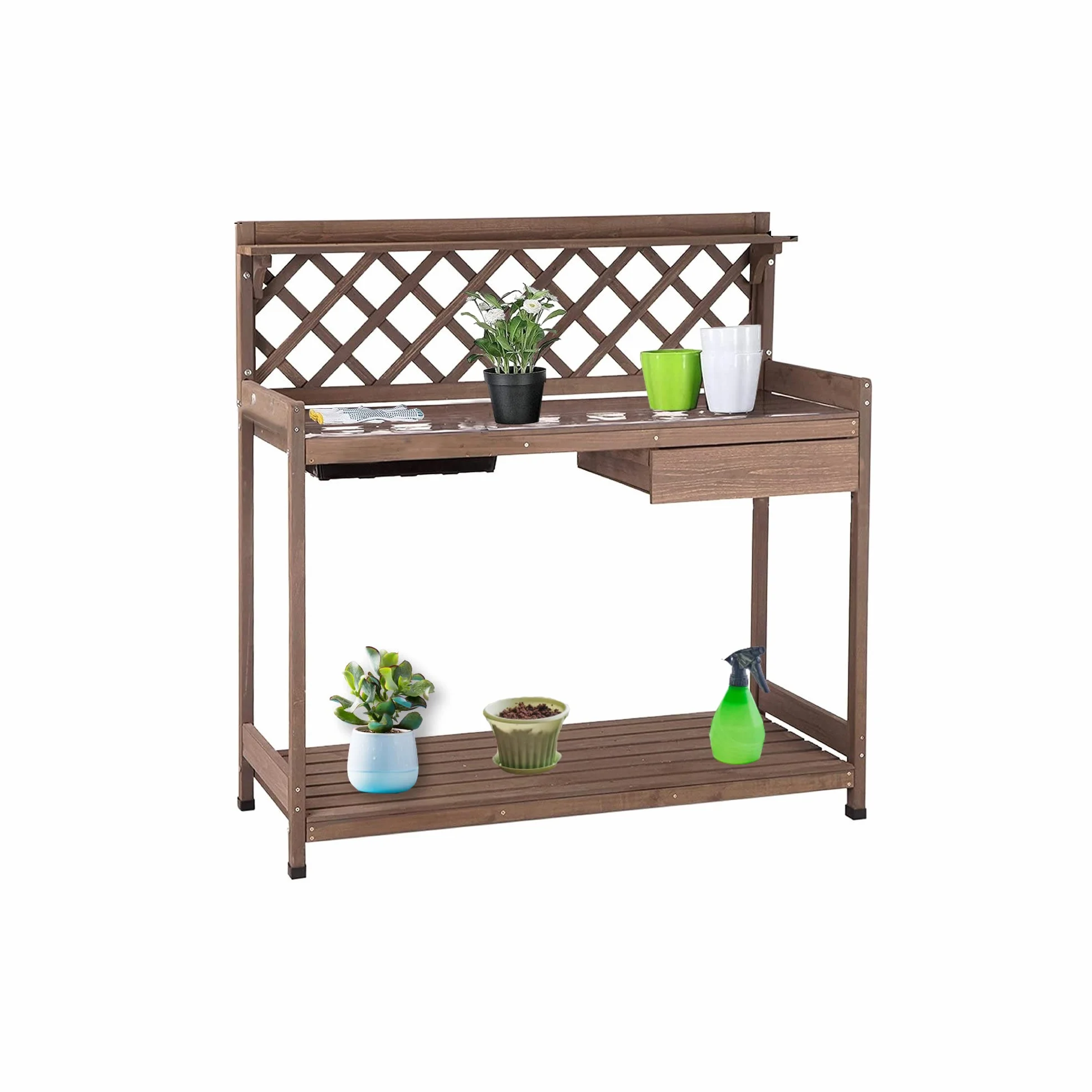 MaxxGarden Table de Rempotage en Bois 110x50x114cm pour Jardin, Terrasse et Balcon