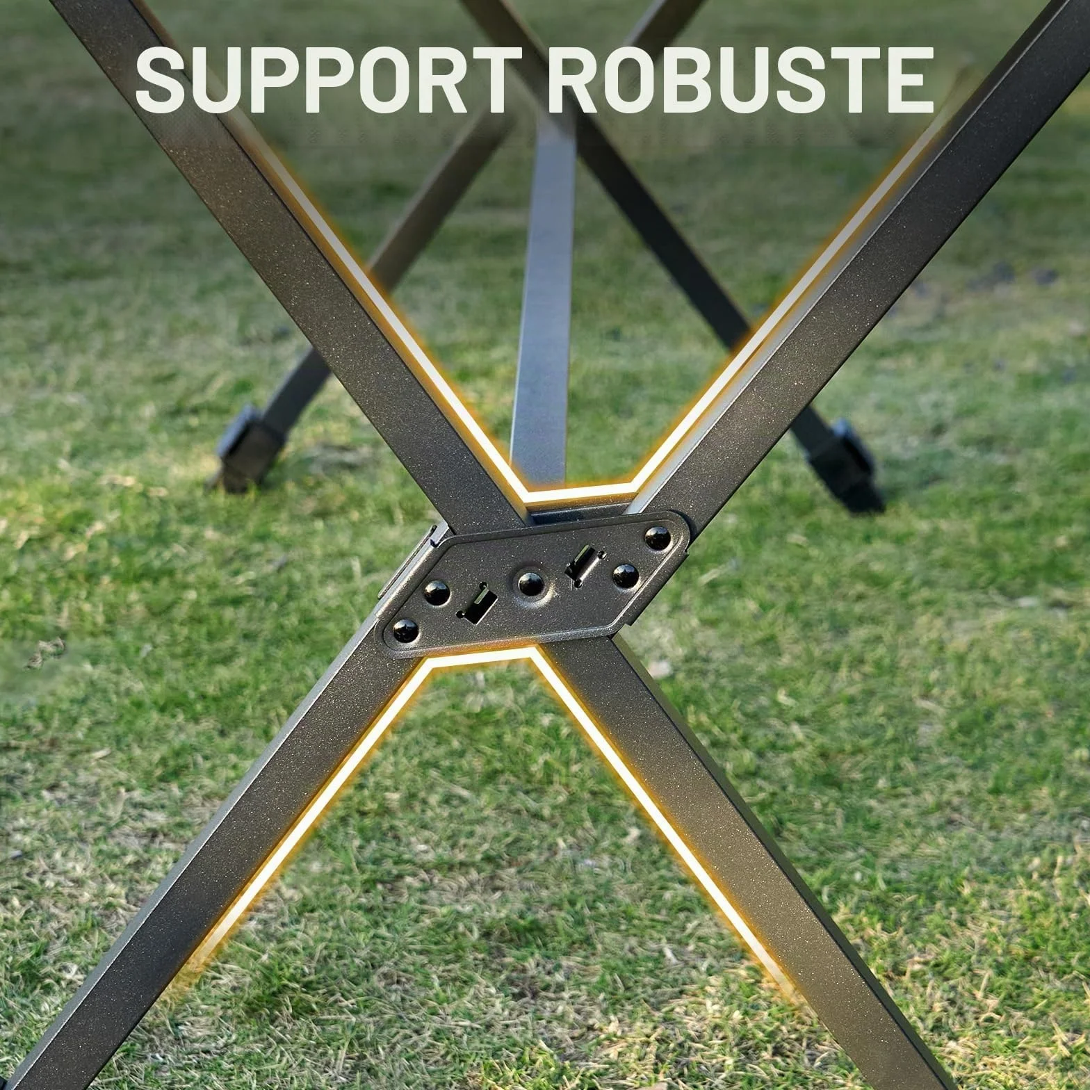 TIMBER RIDGE Table de Camping Pliable 125 x 80 cm Hauteur Réglable XXL Jardin Extérieur
