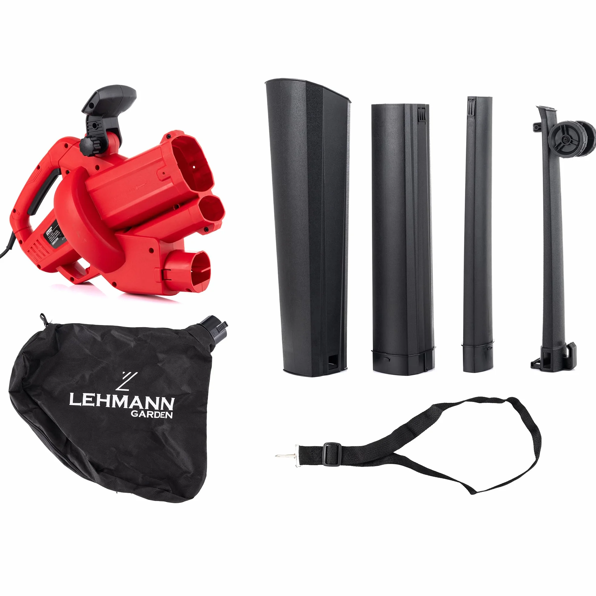 Lehmann 3 en 1 Souffleur de Feuilles Électrique, Aspirateur Broyeur 3500W, 270km/h, 15000 TR/Min, Sac 40L