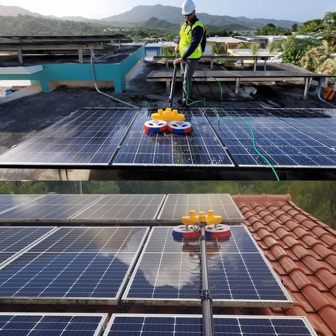 Nettoyeur Solaire à Double Alimentation, Perche de 7,5 m en Fibre de Carbone avec Double Brosse rotative, Couverture maximale grâce au Passage instantané Secteur/Batterie