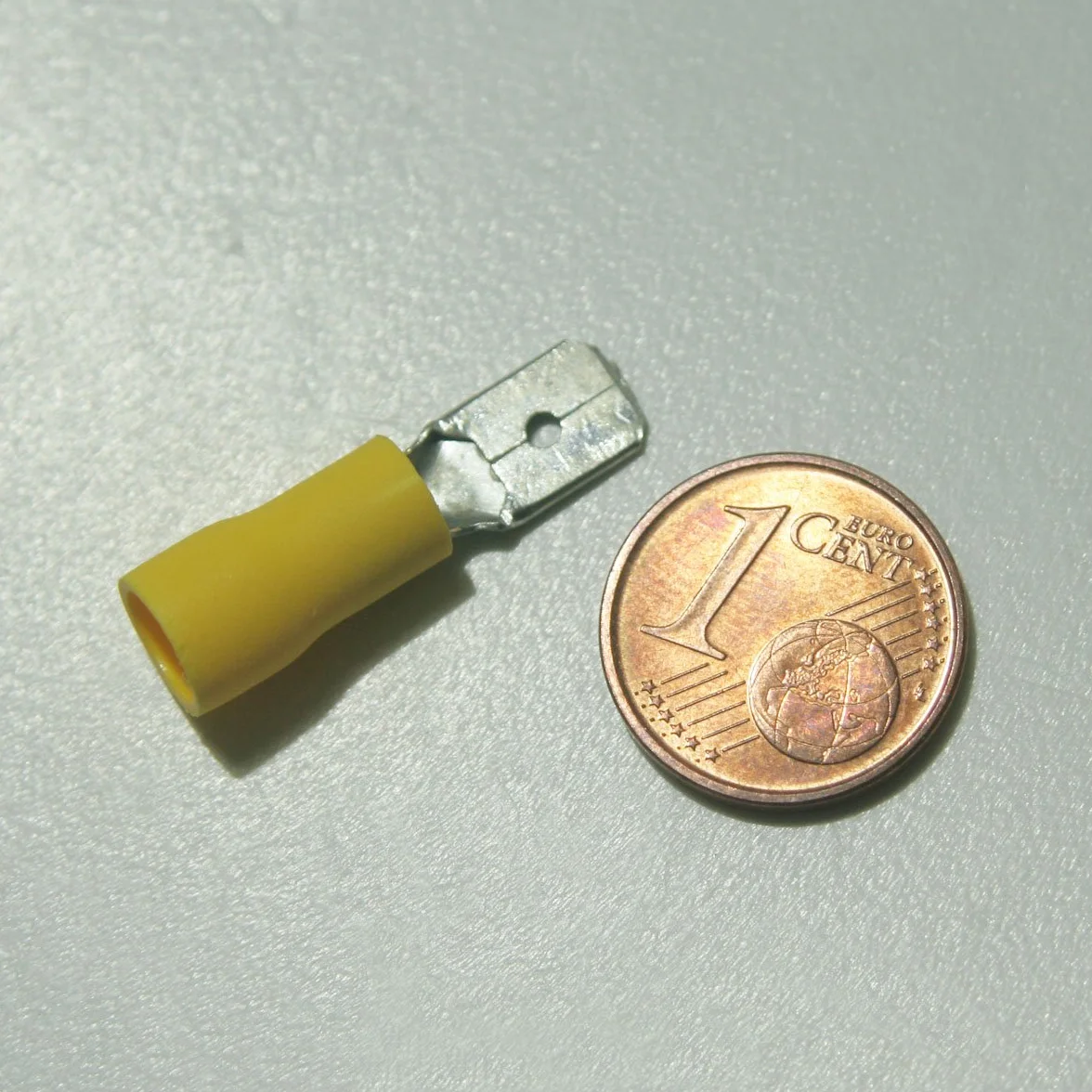 10 x Flachstecker Gelb 6,3x0,8mm / 4,0-6,0mm²