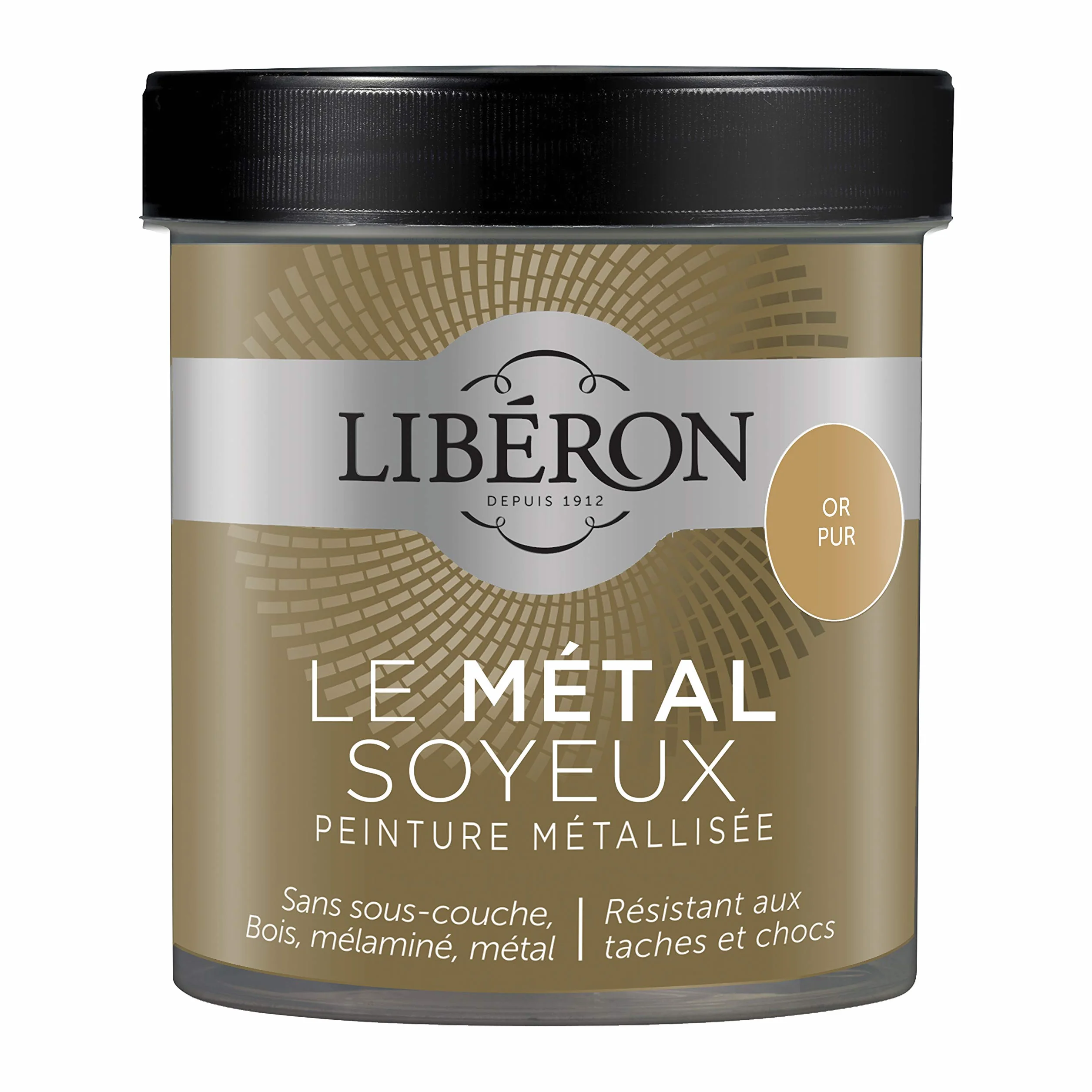 Libéron Peinture décorative Le Métal Soyeux, Or Pur, 500 ML