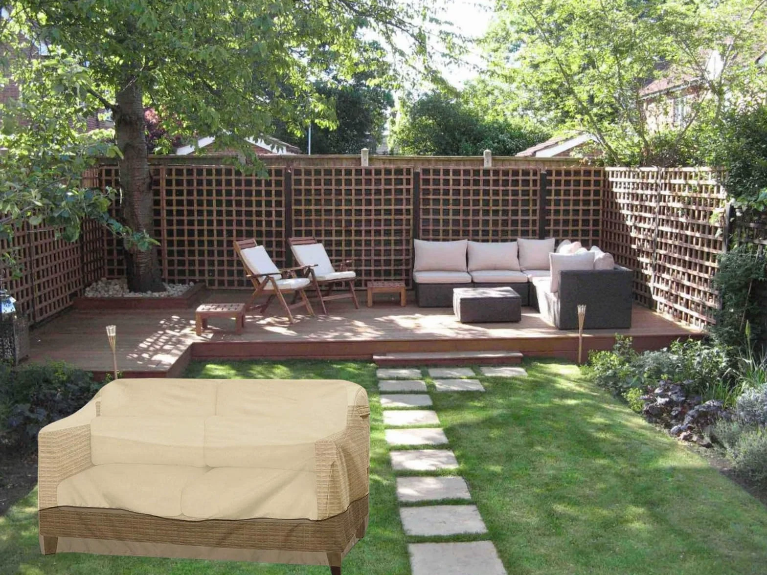 Housse Exterieur Impermeable Canapé Oxford 210D Protection Jardin 193x83x84cm