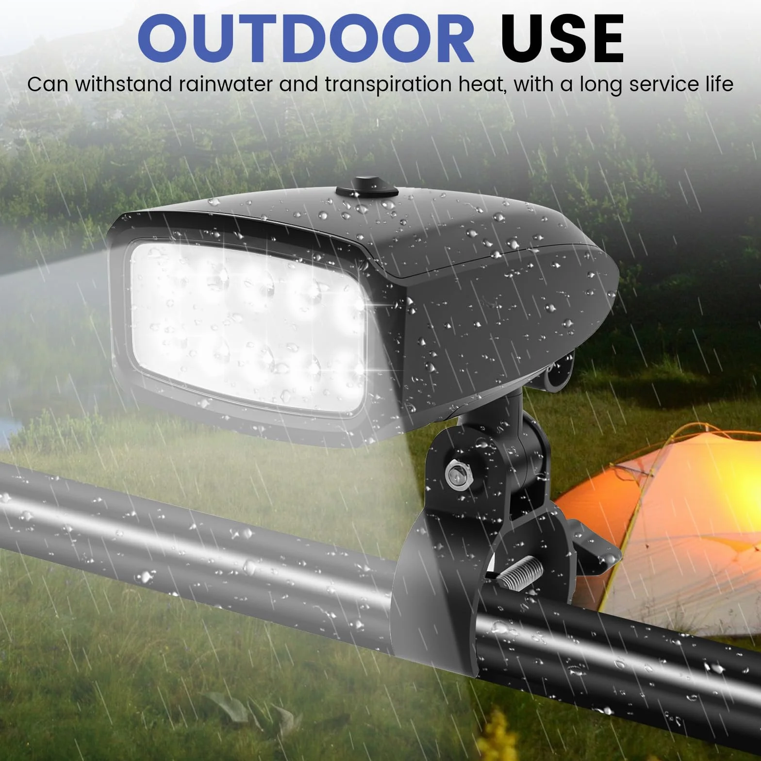 Lampe de barbecue LED 10 perles lumineuses réglable pour barbecue pique-nique plein air