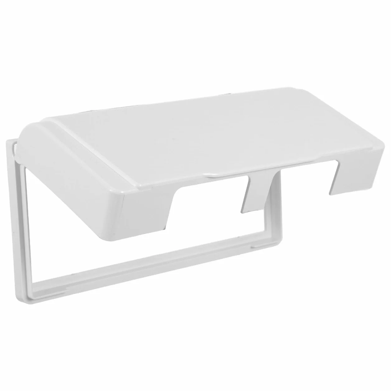 Cache-Prise Adhésif Étanche pour 4 Prises Murales Blanc Boîtier de Protection Anti-Éclaboussures pour Salle de Bain Cuisine Installation sans Perçage Compatible Multiprises