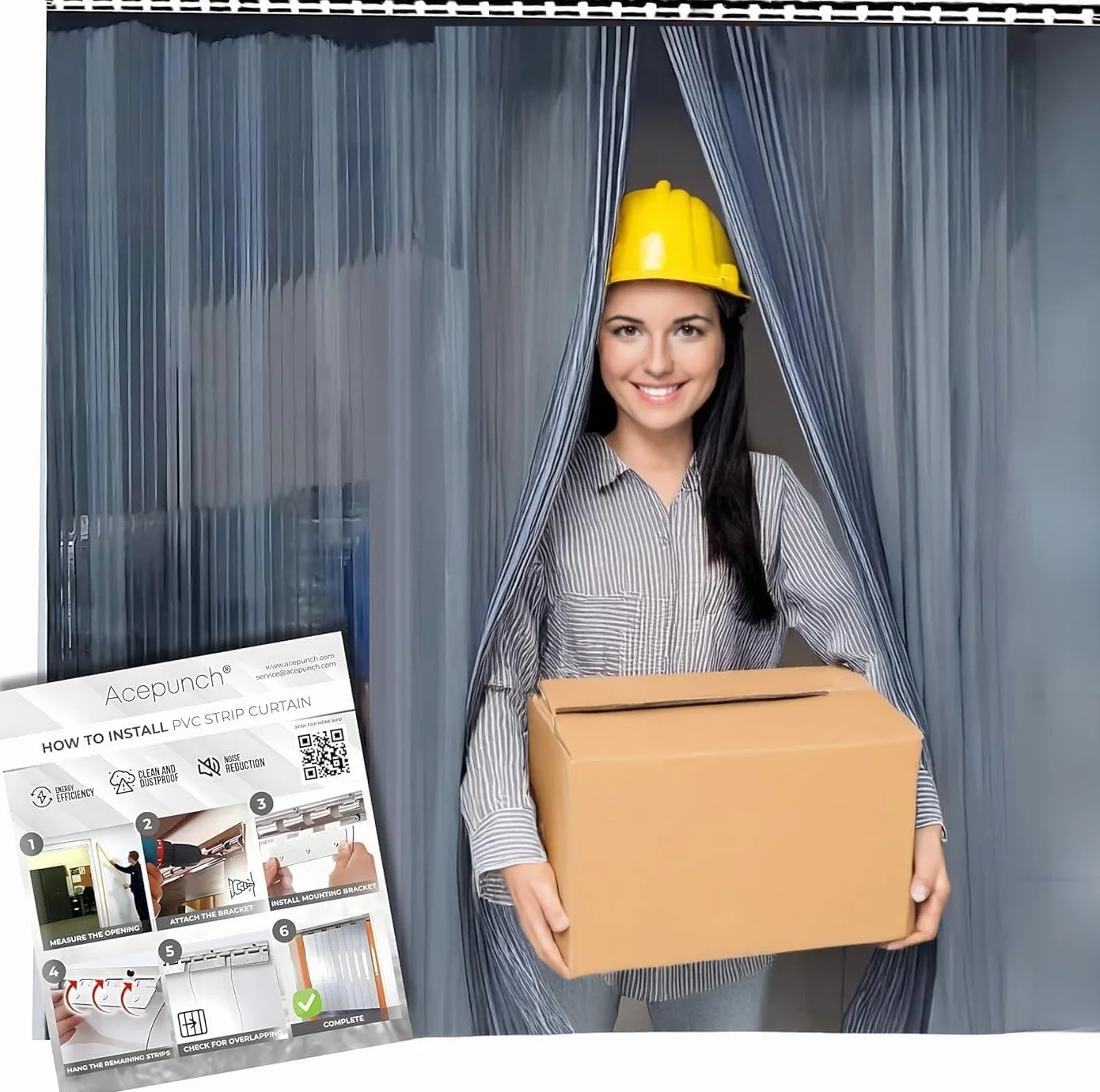 Rideau de Porte Transparent PVC kit de Bande de Plastique Lisse 120cmx210cm métanche Standard congélateurs commerciaux entrepôts garages Lutte antiparasitaire Vinyle résistant AP1173
