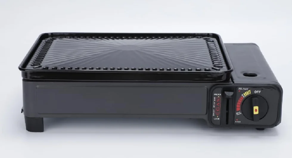 SMH LINE Kit barbecue à gaz 2 en 1 - Barbecue de camping portable avec grille et accessoires