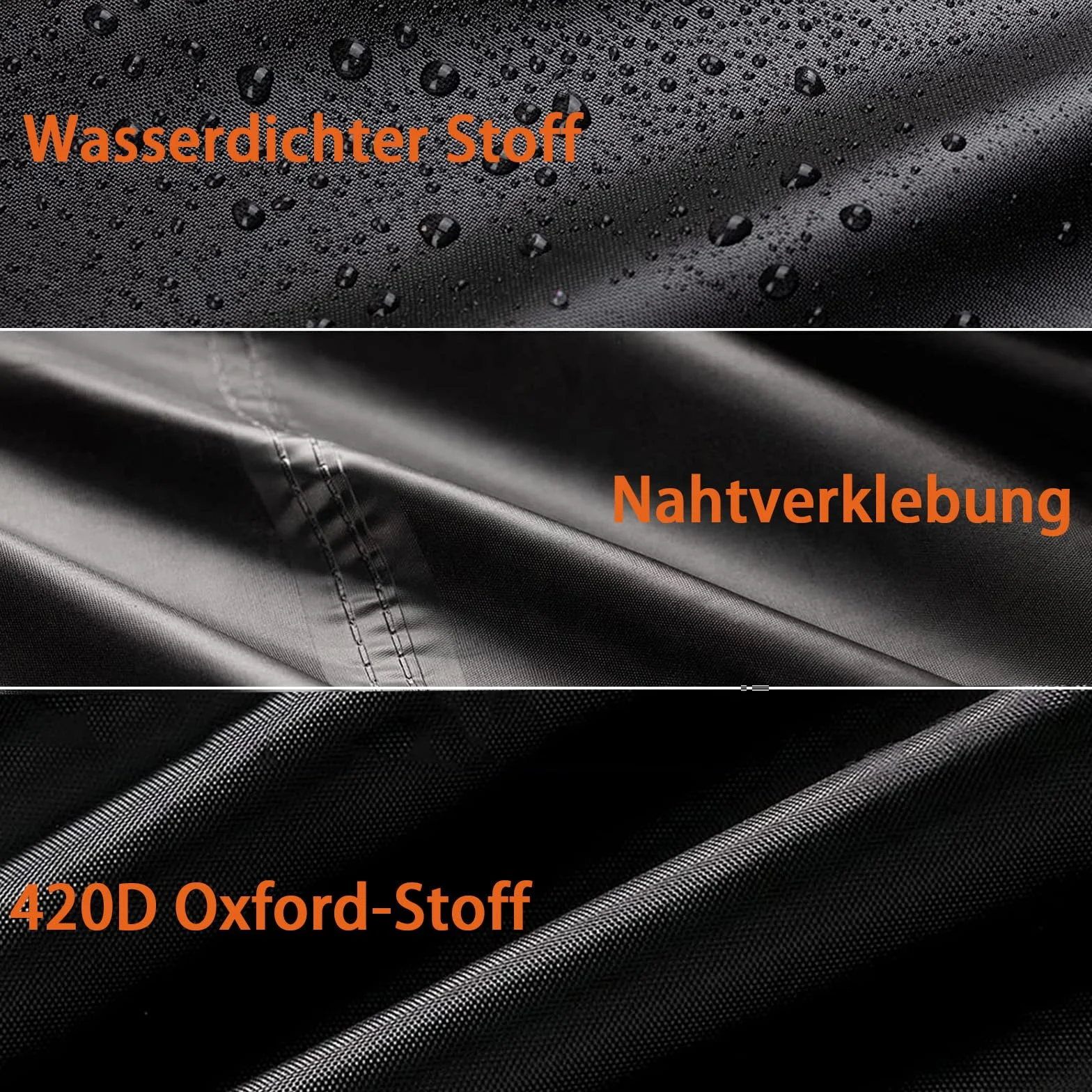 Housse Transat Suspendu Imperméable Anti-UV 420D Oxford Tissu Noir 200x120x200cm