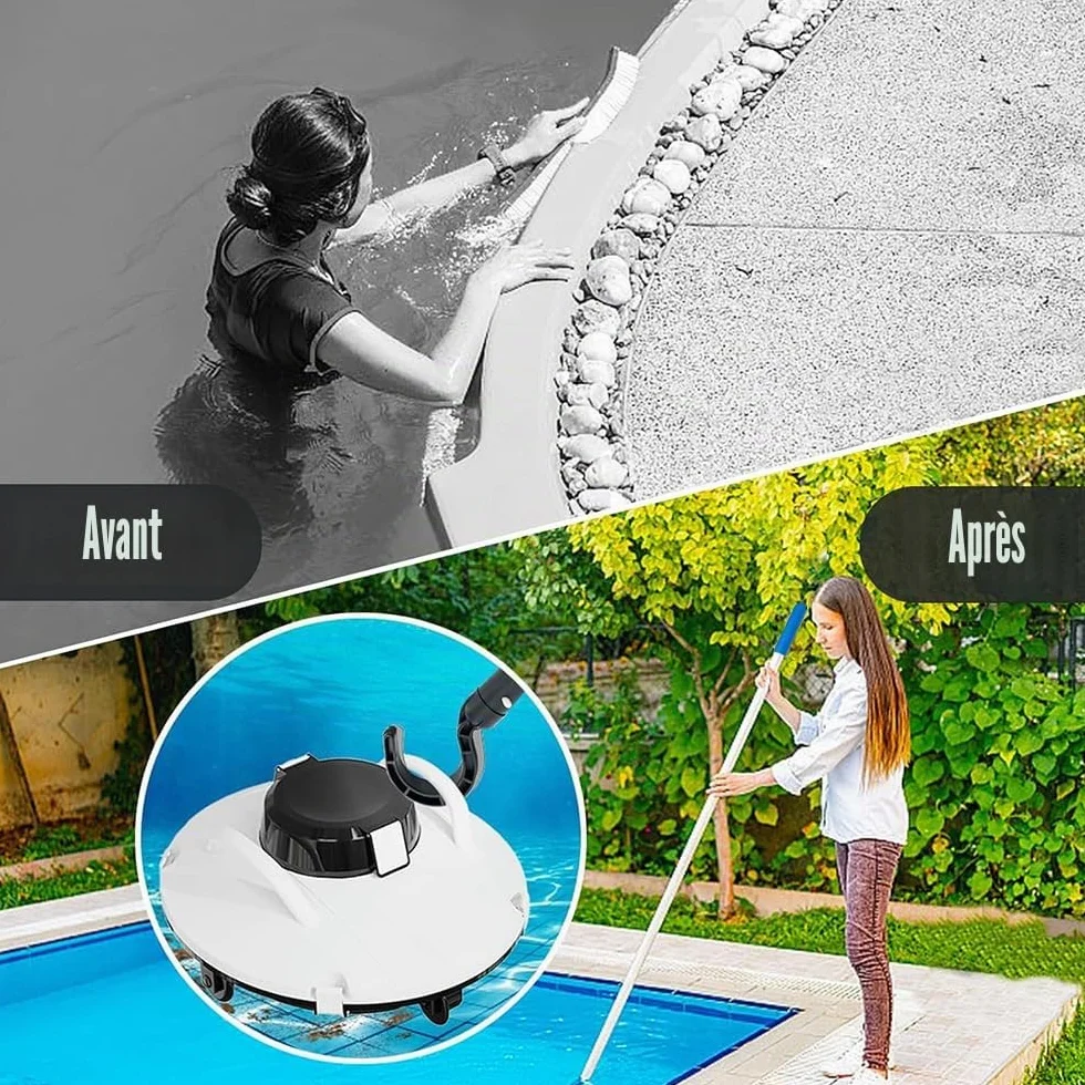 HEYIDAMAI Crochet Robot Piscine Tige Télescopique 185 cm Accessoire Aspirateur