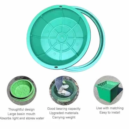 Couvercle de fosse septique en résine invisible pour bassin d'égout encastré durable