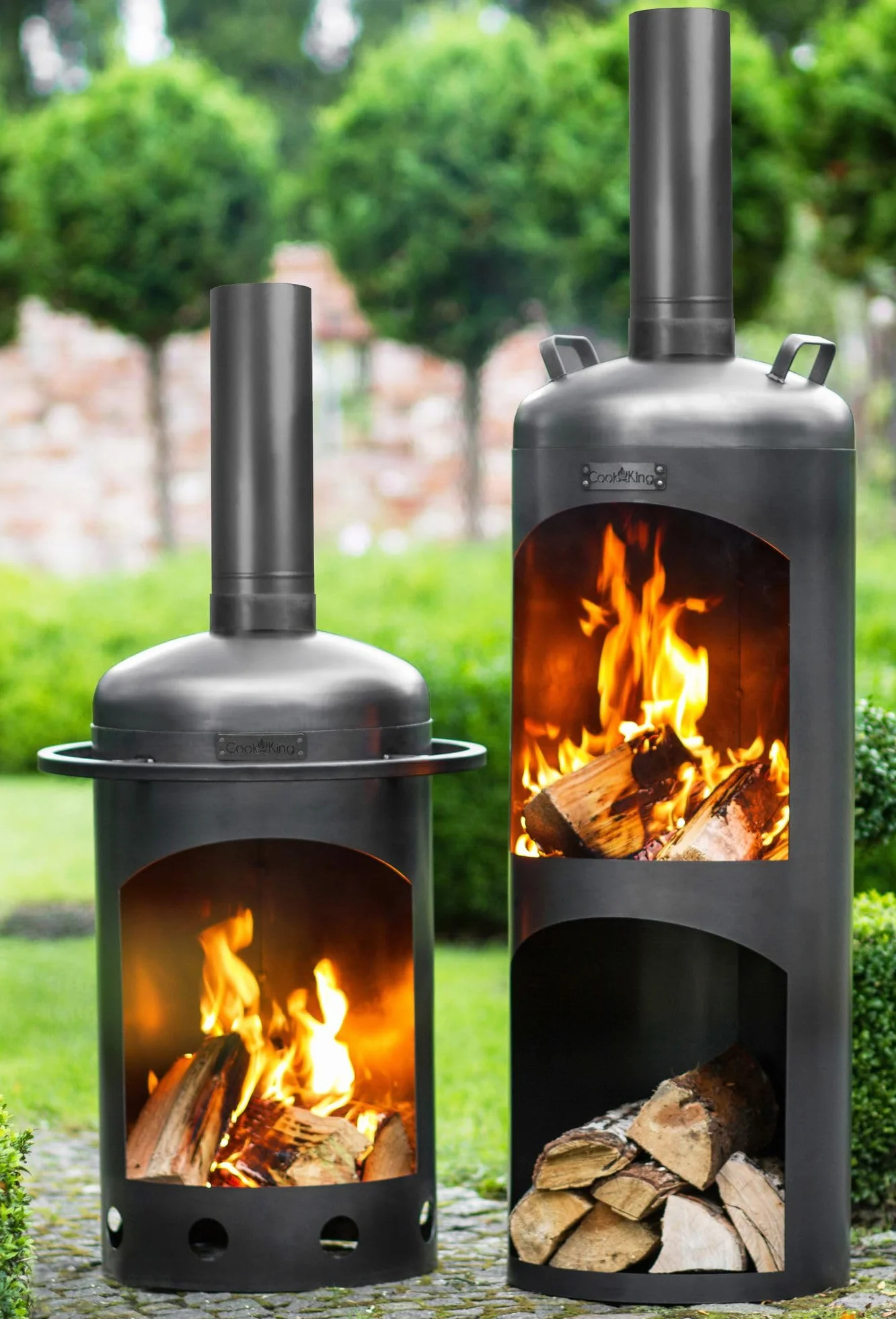 Cheminée de jardin CookKing Faro 158 cm Acier extérieur