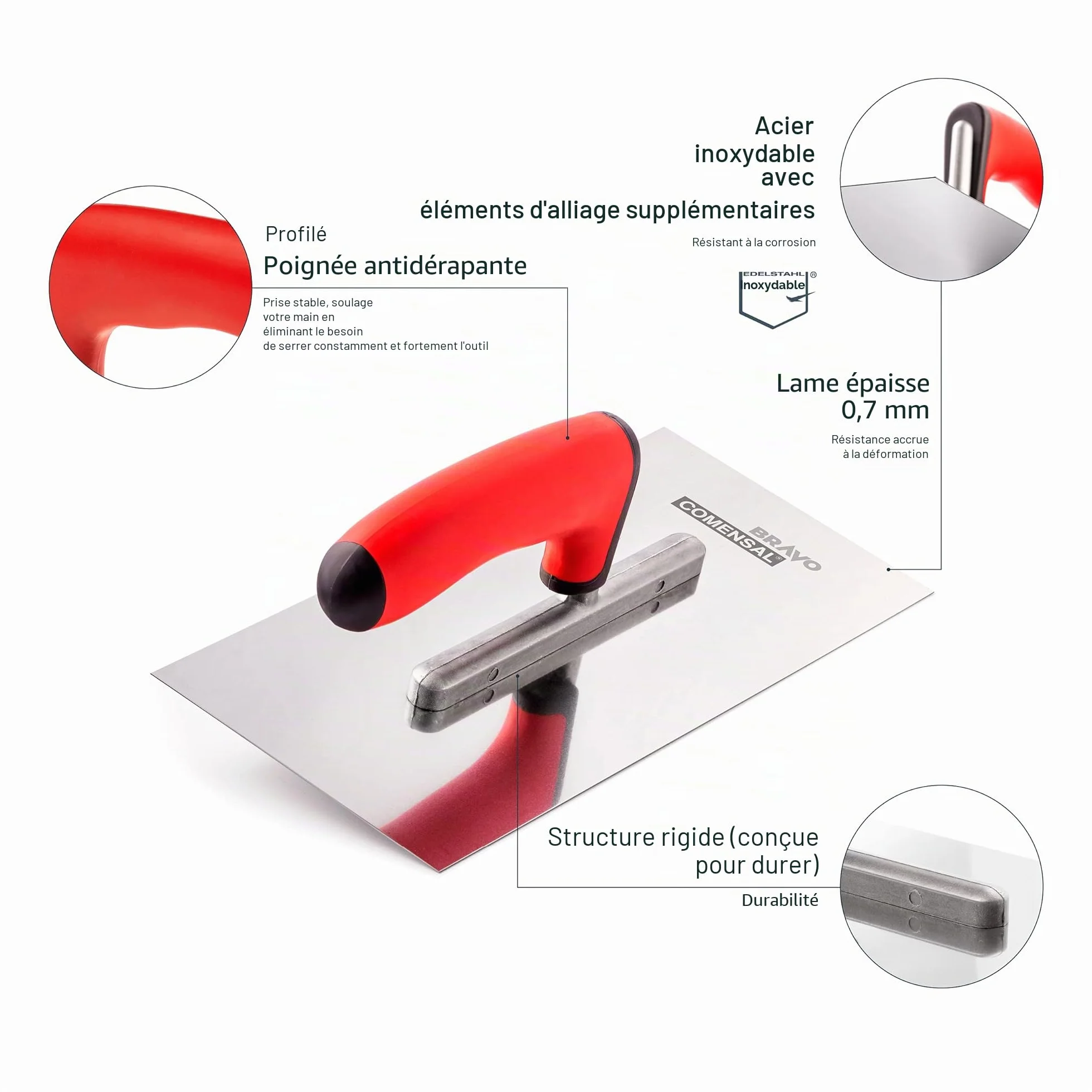 COMENSAL® Kit Joint Carrelage - 15 Pièces - XL - 24L - Kit d'outils de Pose de Carrelage - Eponge Hydro - Taloche en Caoutchouc - Rouleau Perforé - Made in EU