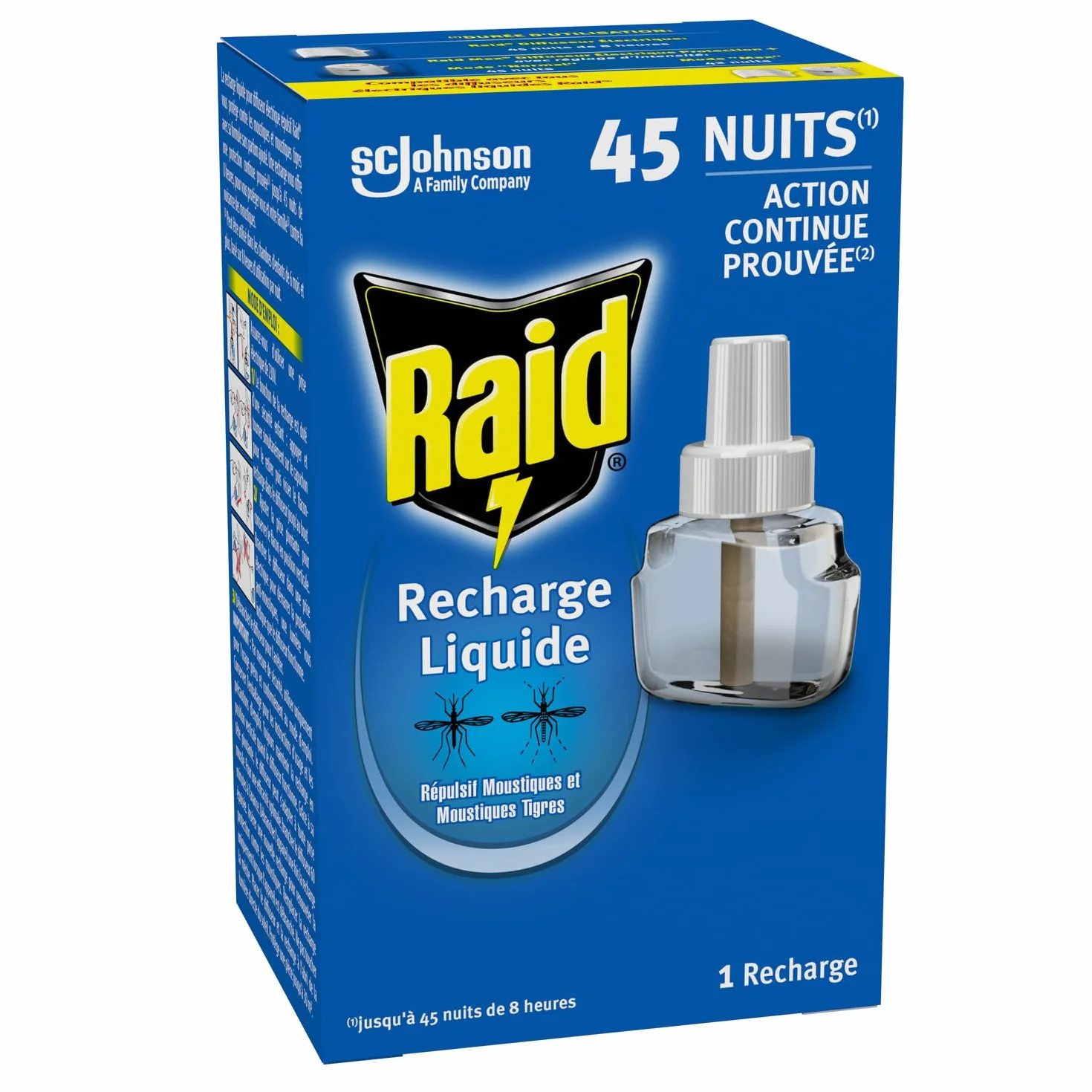 Raid Recharge Diffuseur Electrique Anti-Moustiques 45 Nuits Sans Parfum