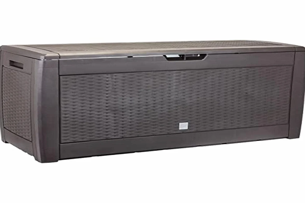 Coffre de jardin 310 litres chocolat 119 x 48 x 60 cm