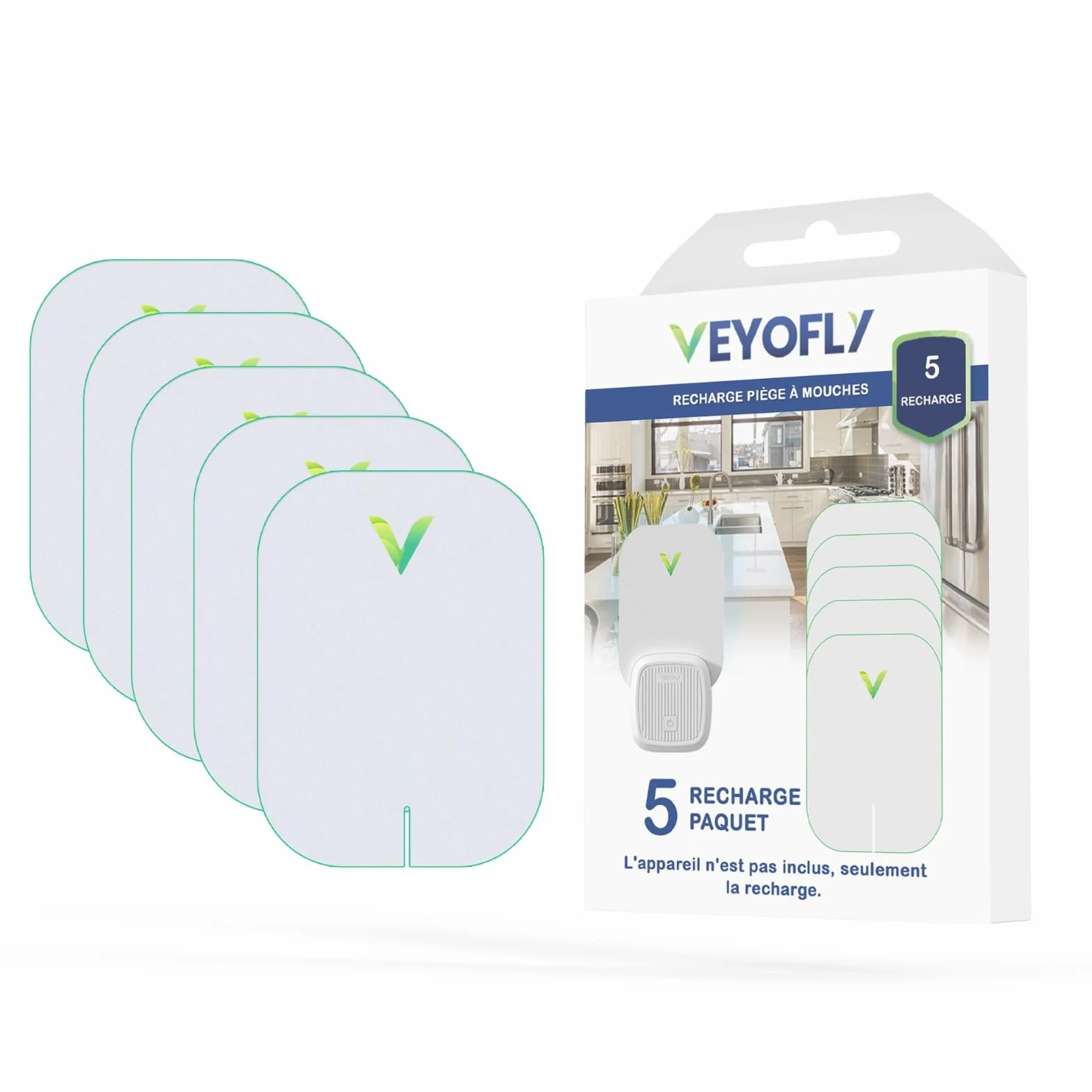 VEYOFLY Recharges pour piège à Insectes Volants, Attrape-Insectes, Tueur de moustiques (Lot de 5)
