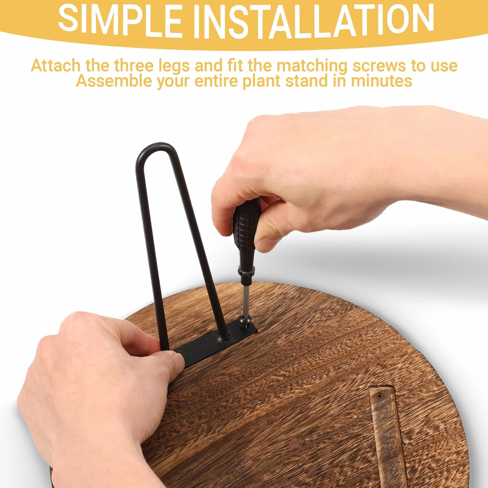Support Plante en Bois Rond, Tabouret Plante Intérieur Extérieur, Adaptable à Différentes Tailles de Pots, Maison Jardin Patio