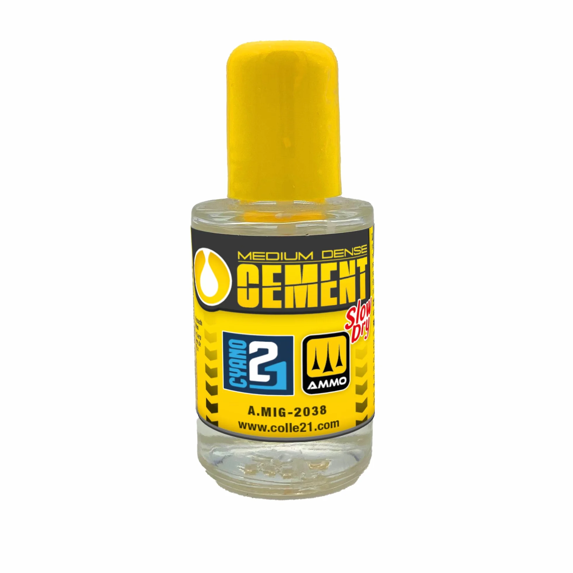 CEMENT SLOW DRY MEDIUM by Colle21/AmmoMig – Colle forte et précise pour maquettes plastiques – 30 mL