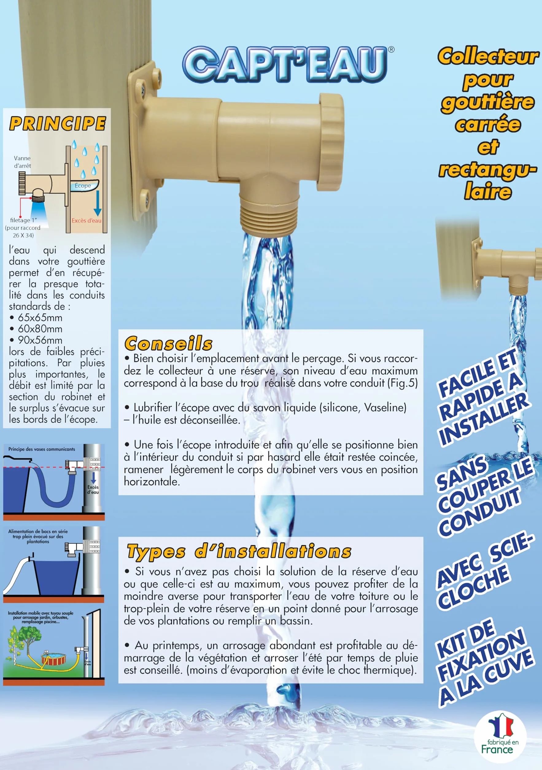 Collecteur d'eau de Pluie Blanc